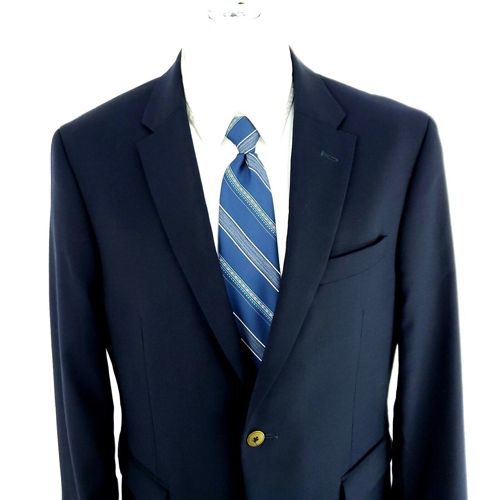 Tommy Hilfiger Tommy Hilfiger Wool Polyester 2 Gold Button Blazer 40S Blue Size 40S - 1 Thumbnail