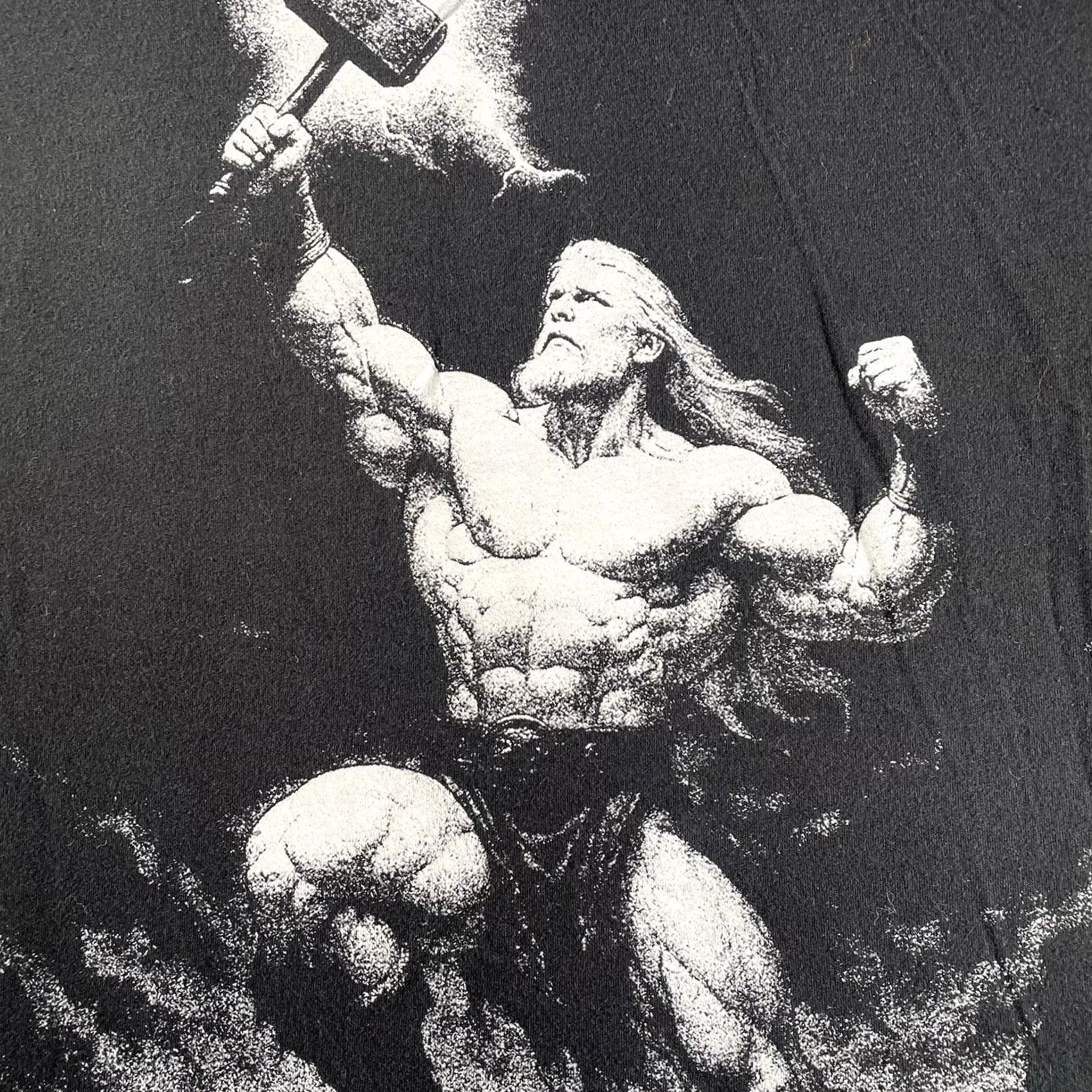 Vintage Sterkur Thor Shirt Men XL Nordic Strength Thor Summoning Performance Lifting Tee Black T-Shirt Mens XL Size US XL / EU 56 / 4 - 2 Thumbnail