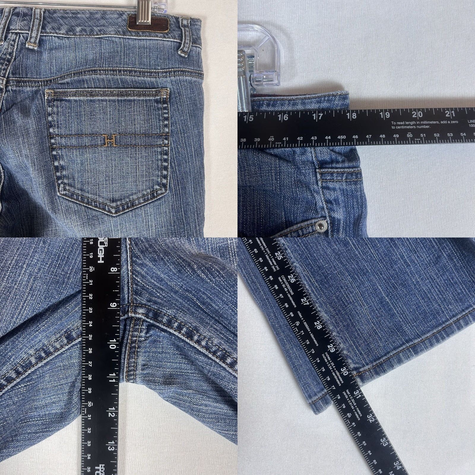 Tommy Hilfiger Tommy Hilfiger Jeans Bootcut Denim Blue 12 Womens Regular Mid Rise Comfort Pockets Zipper Logo Button Size 34" / US 12 / IT 48 - 8 Thumbnail