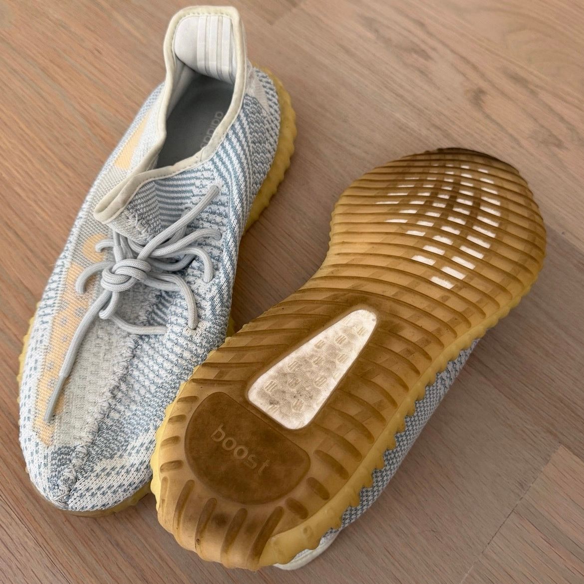 Yeezy Adidas Yeezy Boost 350 V2 Ash Blue Mens 12 Grey Sneakers Size US 12 / EU 45 - 4 Thumbnail