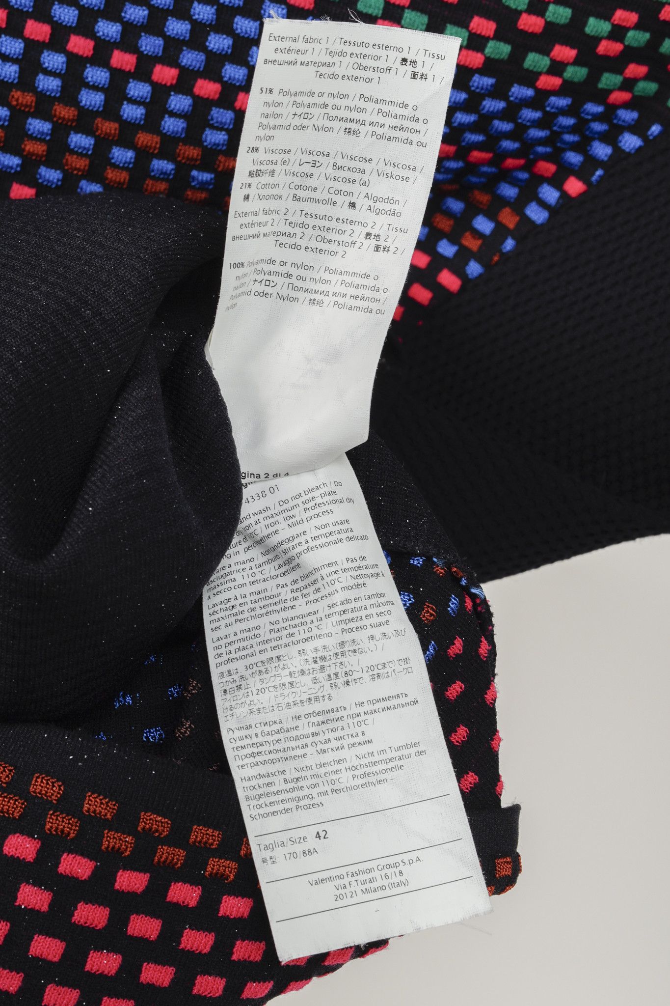 Missoni M Missoni Black Multicoloured Cube Knit Bodycon Dress Size M / US 6-8 / IT 42-44 - 10 Thumbnail