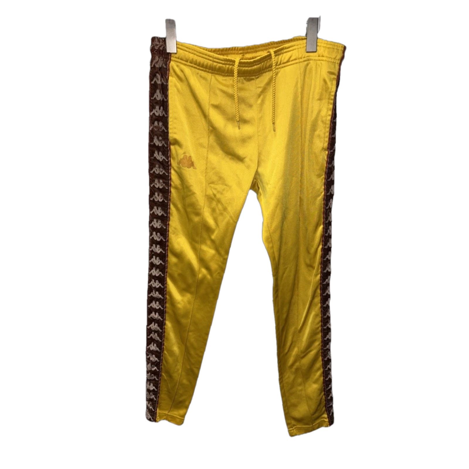 Kappa Kappa Pants Men S Yellow Spell Out Taped Logo Track Sweatpants Joggers Pockets Size US 29 - 1 Thumbnail