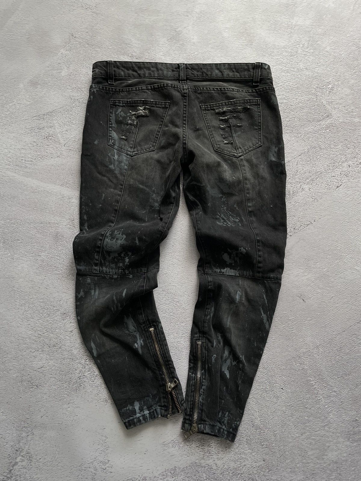 Balmain LUXURY! Balmain Jeans Woman Biker Distressed Faded Size 32" / US 10 / IT 46 - 7 Thumbnail