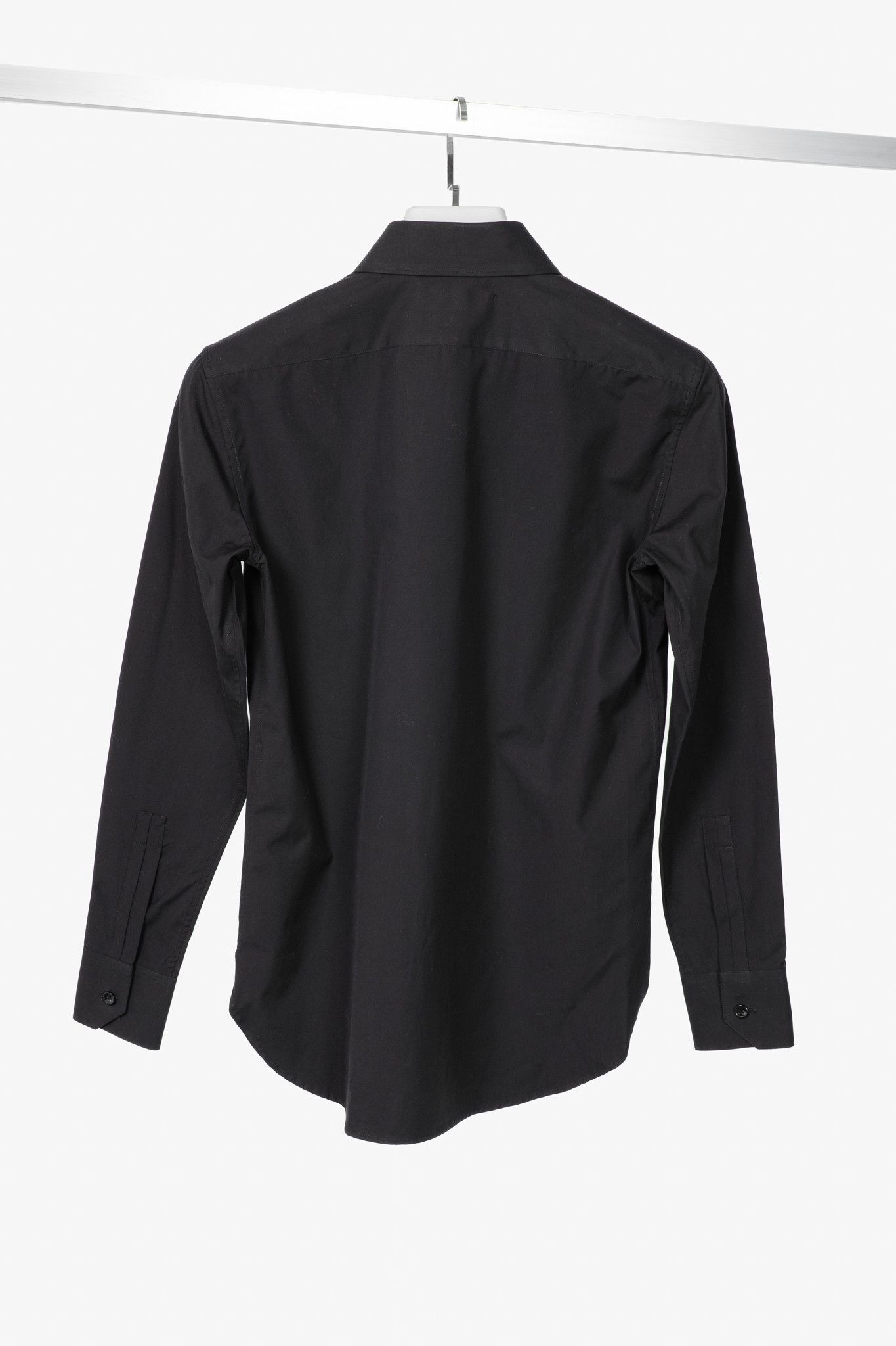 Saint Laurent Paris Saint Laurent Black Cotton-Poplin Buttoned Shirt Size S / US 4 / IT 40 - 2 Thumbnail