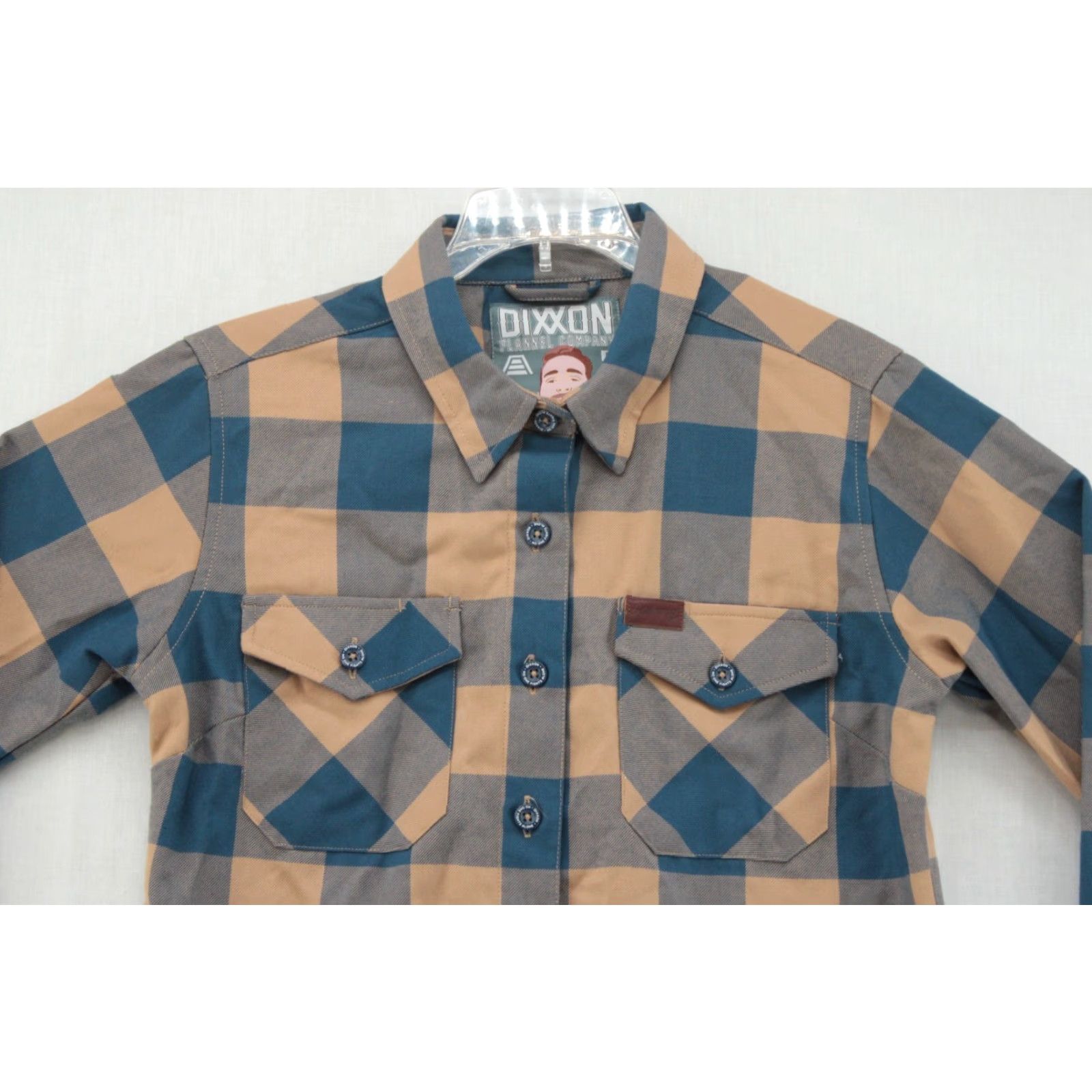 Vintage Dixxon Shirt Women's Medium Andar B Strong 2.0 Blue Tan Plaid Flannel Outdoors Size M / US 6-8 / IT 42-44 - 2 Thumbnail