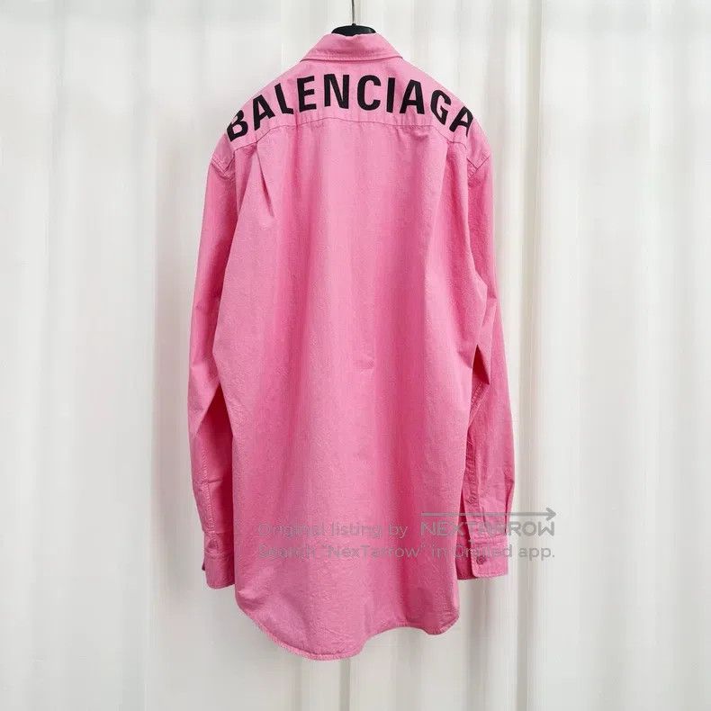 Balenciaga Balenciaga Pink Back Letter Printed Shirt Size XS / US 0-2 / IT 36-38 - 2 Thumbnail