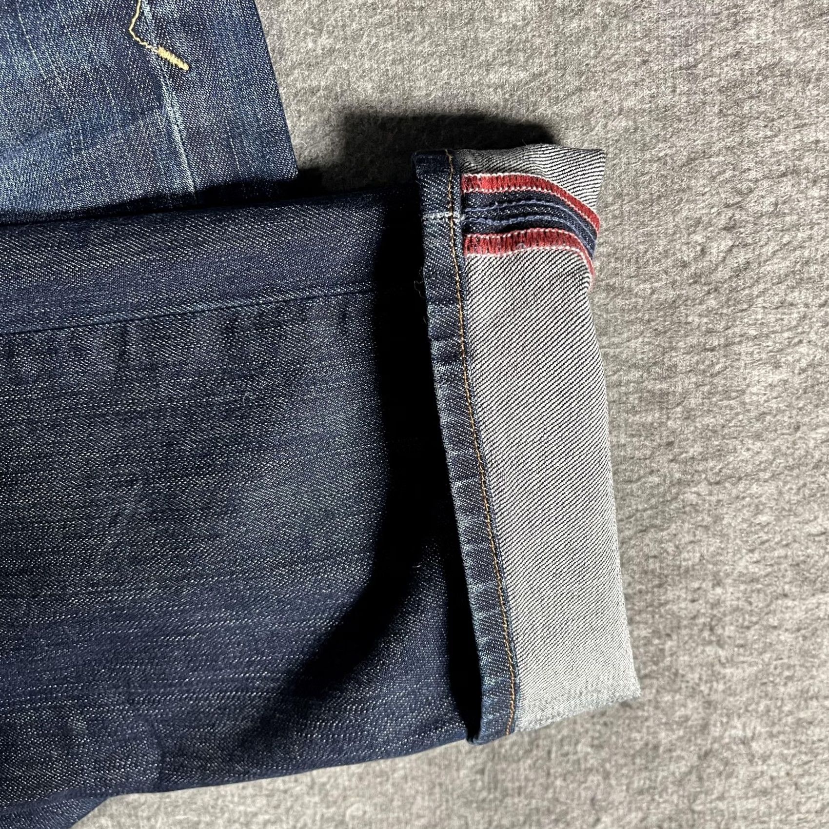 Lucky Brand Lucky Brand 121 Heritage Slim Straight Jeans Mens 33x31 Blue Selvage Made USA Size US 33 - 6 Thumbnail
