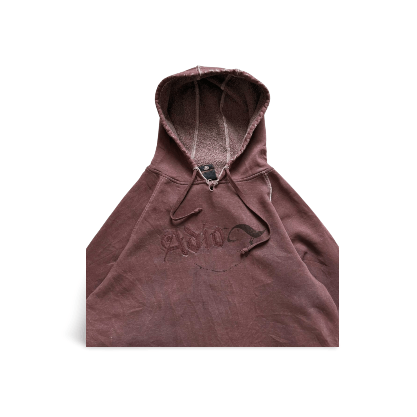 Vintage Adio Y2K Mocha Brown Overdyed Baggy Skate Hoodie Sweatshirt Size US L / EU 52-54 / 3 - 3 Thumbnail