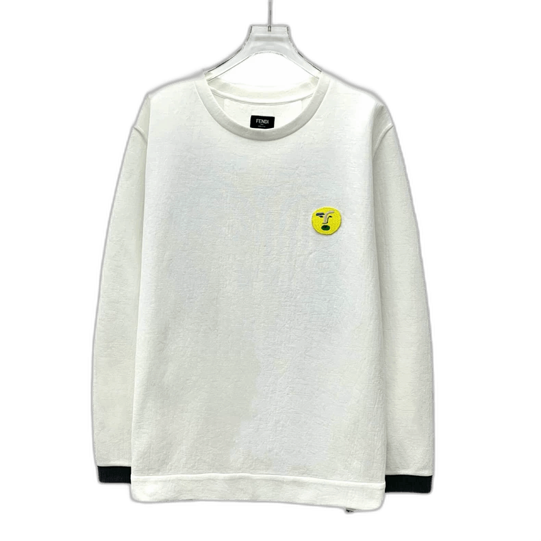 Fendi Fendi White Pattern Print Cotton Sweatshirt Size US L / EU 52-54 / 3 - 1 Thumbnail