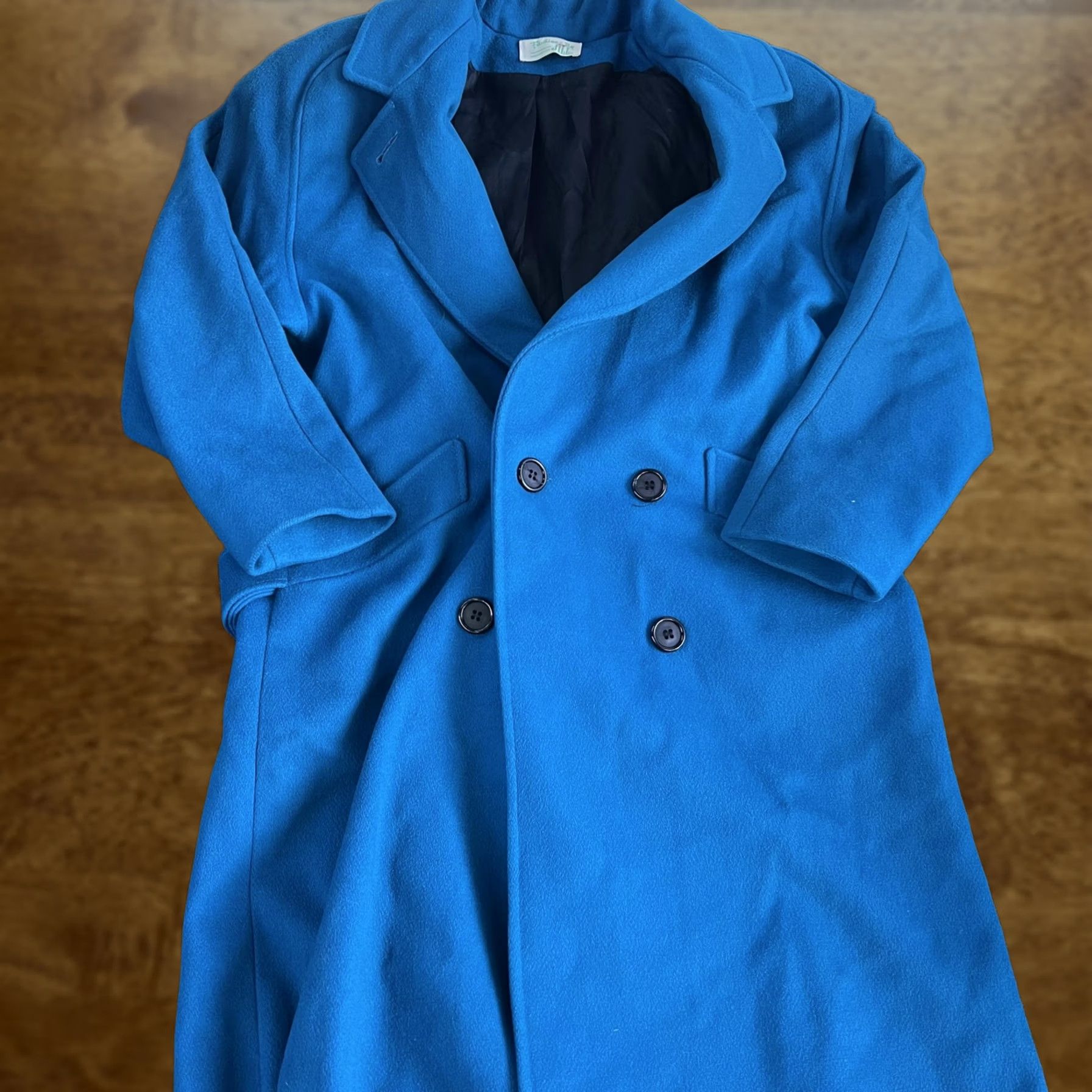 Doublet VINTAGE Fashions By Jill Coat Womens M Blue Wool Long Double Breasted USA Size M / US 6-8 / IT 42-44 - 1 Thumbnail