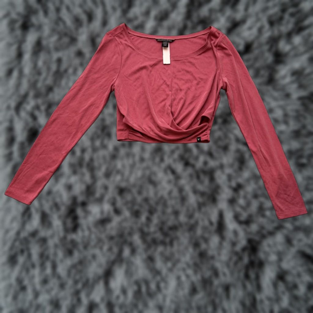 Victoria's Secret Victoria's Secret Top S Cropped Long Sleeve Stretch Y2K Streetwear Casual Chic Shirt Womens Pink Blouse Size S / US 4 / IT 40 - 1 Thumbnail