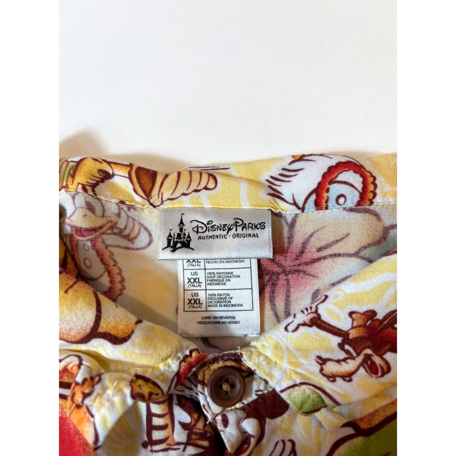 Disney VINTAGE Disney Parks Button CAMP Hawaiian Holiday Mickey Mouse Beach Shirt Rayon 2XL Tan Short Sleeve Collared Men Mickey Mouse Disney Classic Shirt Size US XXL / EU 58 / 5 - 2 Thumbnail