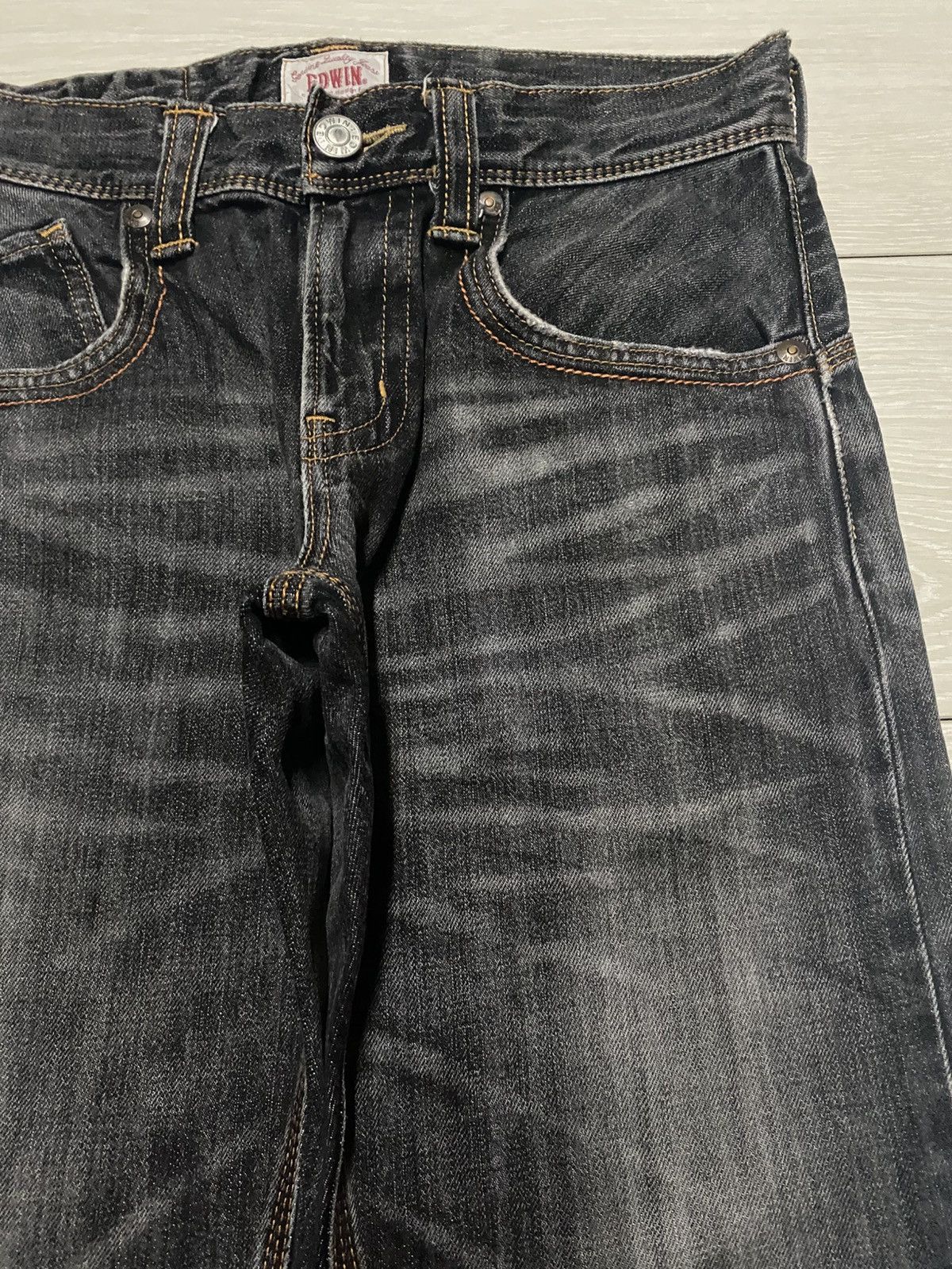 Edwin Japanese Edwin Xv Black Denim Buckle Back Loose Jeans Size US 30 / EU 46 - 8 Thumbnail