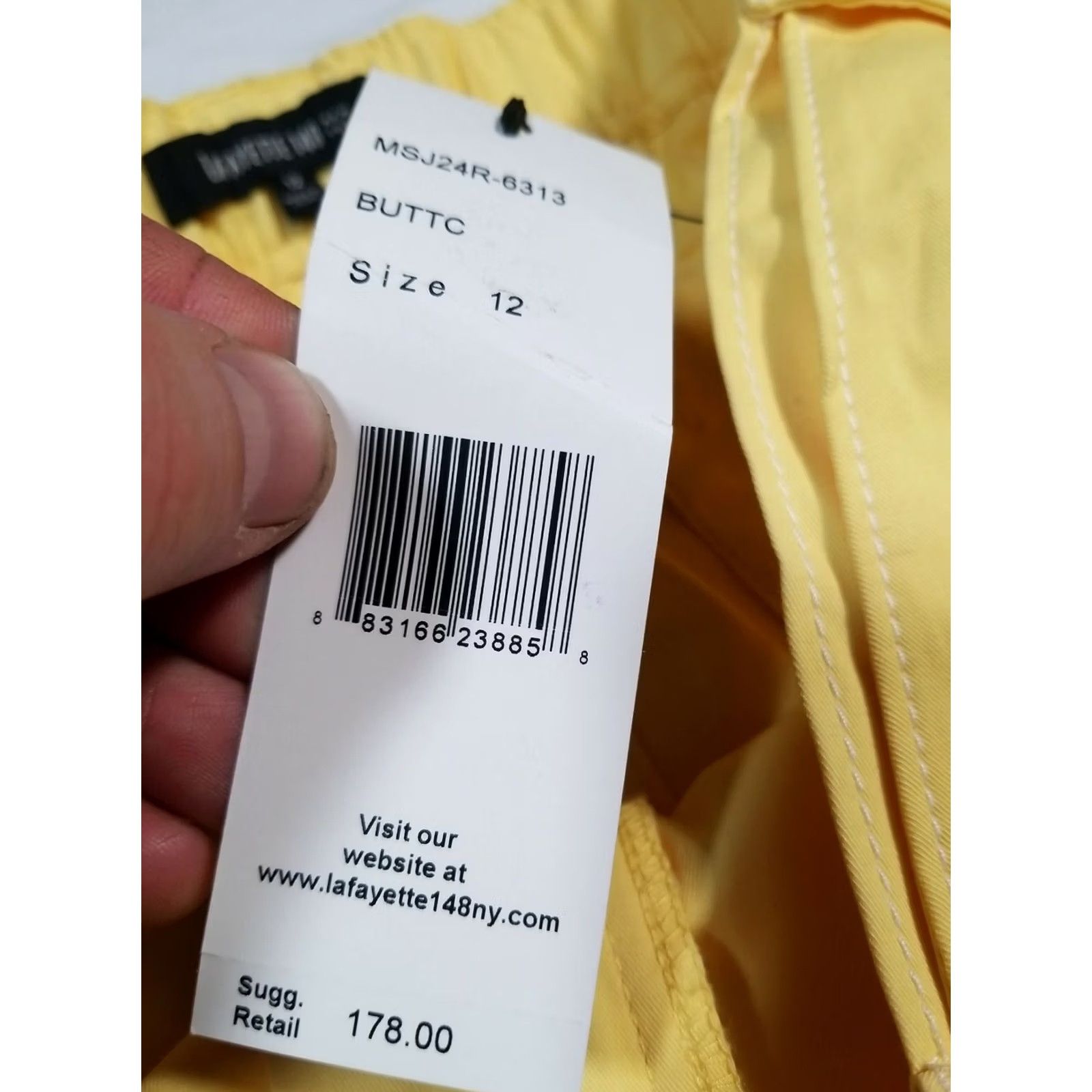 Vintage Lafayette 148 New York Skirt Yellow Buckle 12 Cotton Blend Long Women’s Regular Size 12 Size 34" / US 12 / IT 48 - 2 Thumbnail