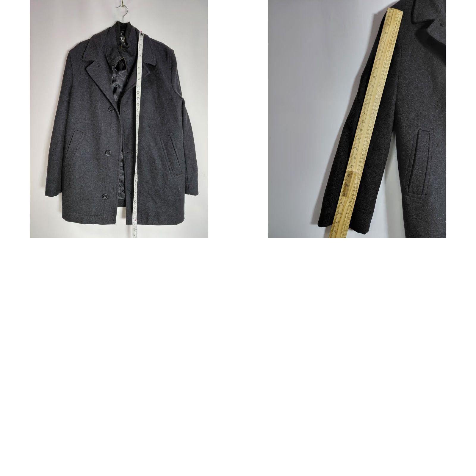 Ike Behar IKE BEHAR NEW YORK Wool Blend Coat Black Solid Long Sleeve Men Size XL Size US XL / EU 56 / 4 - 8 Thumbnail