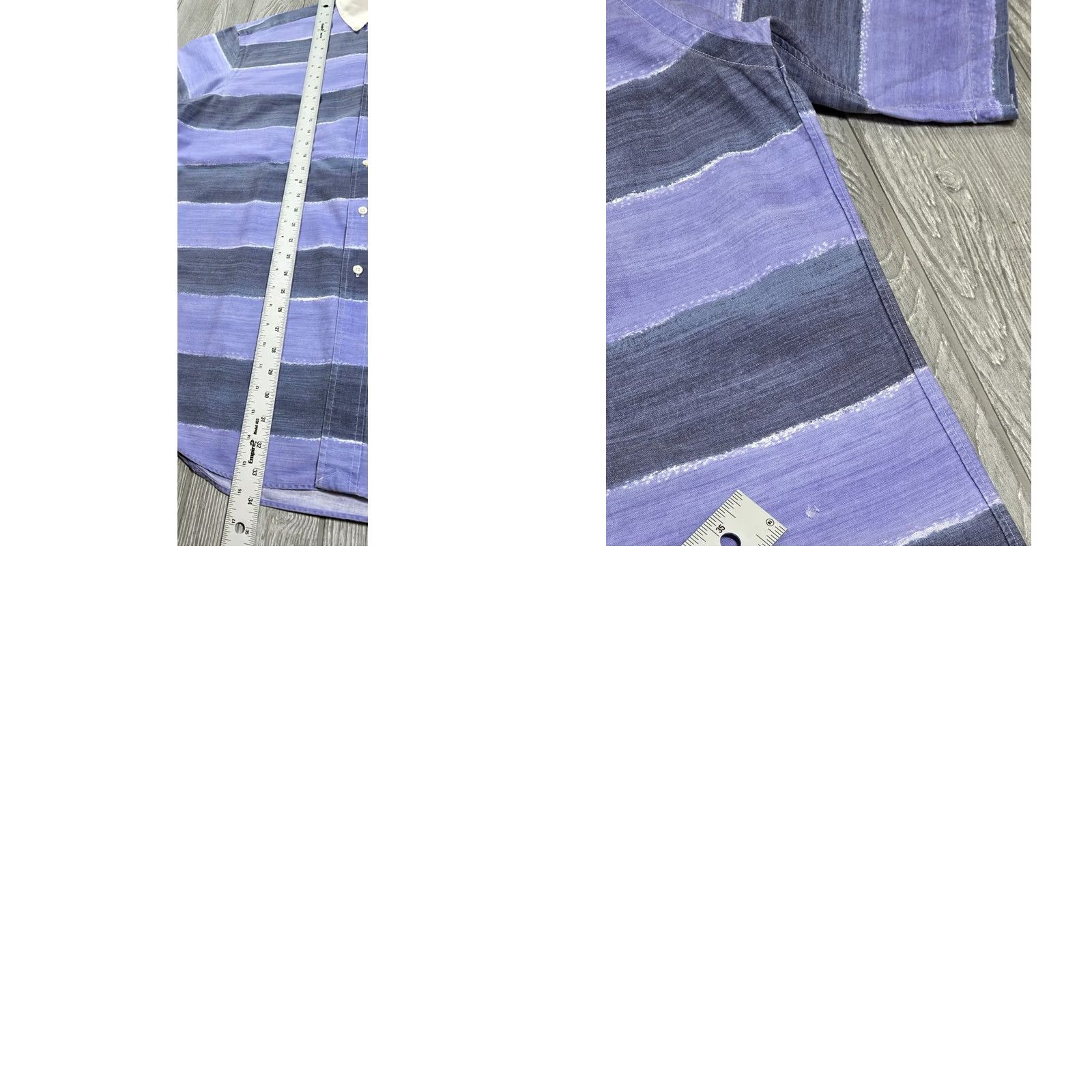 Polo Ralph Lauren VINTAGE Polo Ralph Lauren Rugby STRIPE Shirt Men M Purple Blue Short Sleeve Button-Up Size US M / EU 48-50 / 2 - 9 Thumbnail