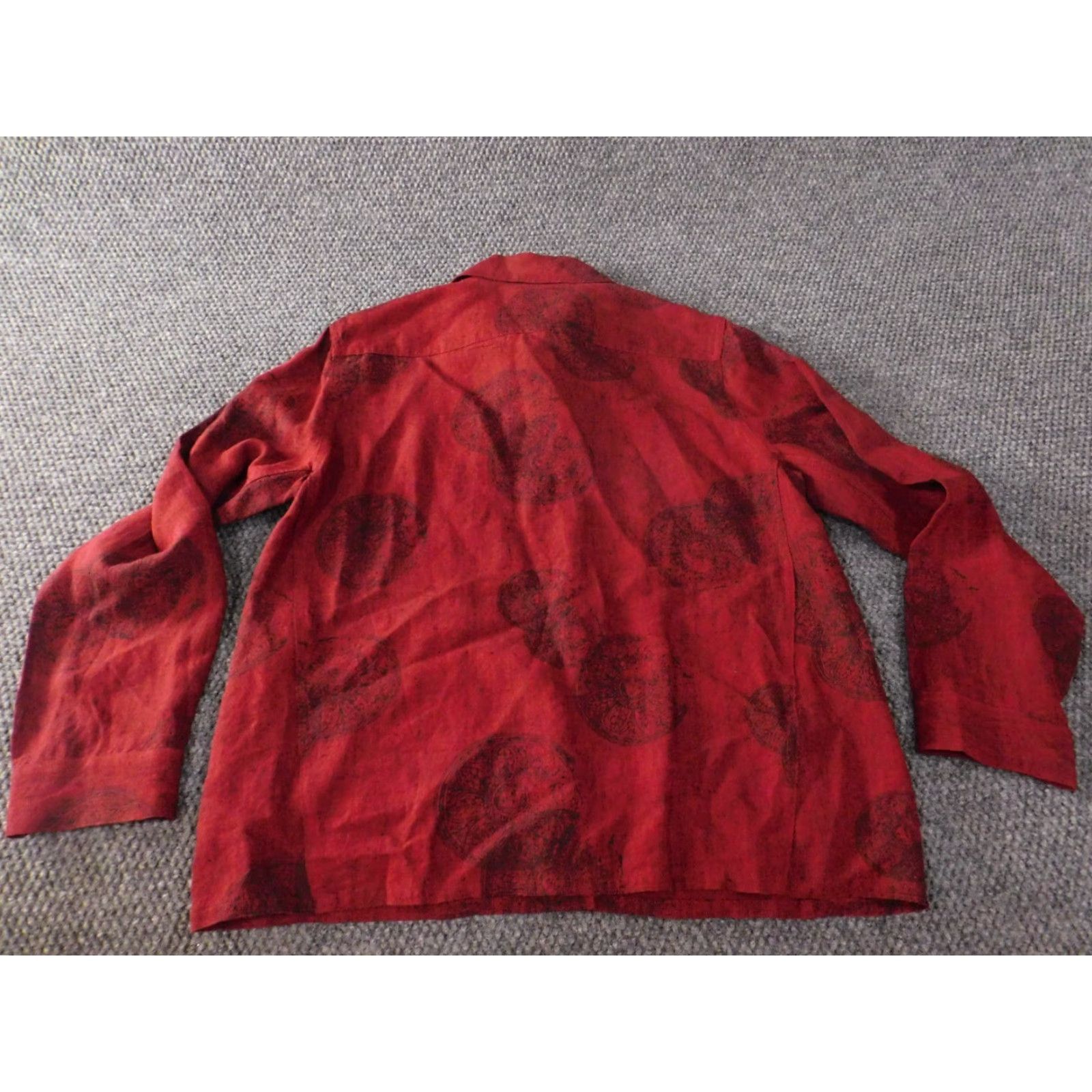 Vintage Chicos Blouse Shirt Womens Vintage? No Red Linen Knit Geometric Long Sleeve Collared Snap Button Collar Classic/Fitted Regular Size 1 Size XS / US 0-2 / IT 36-38 - 6 Thumbnail