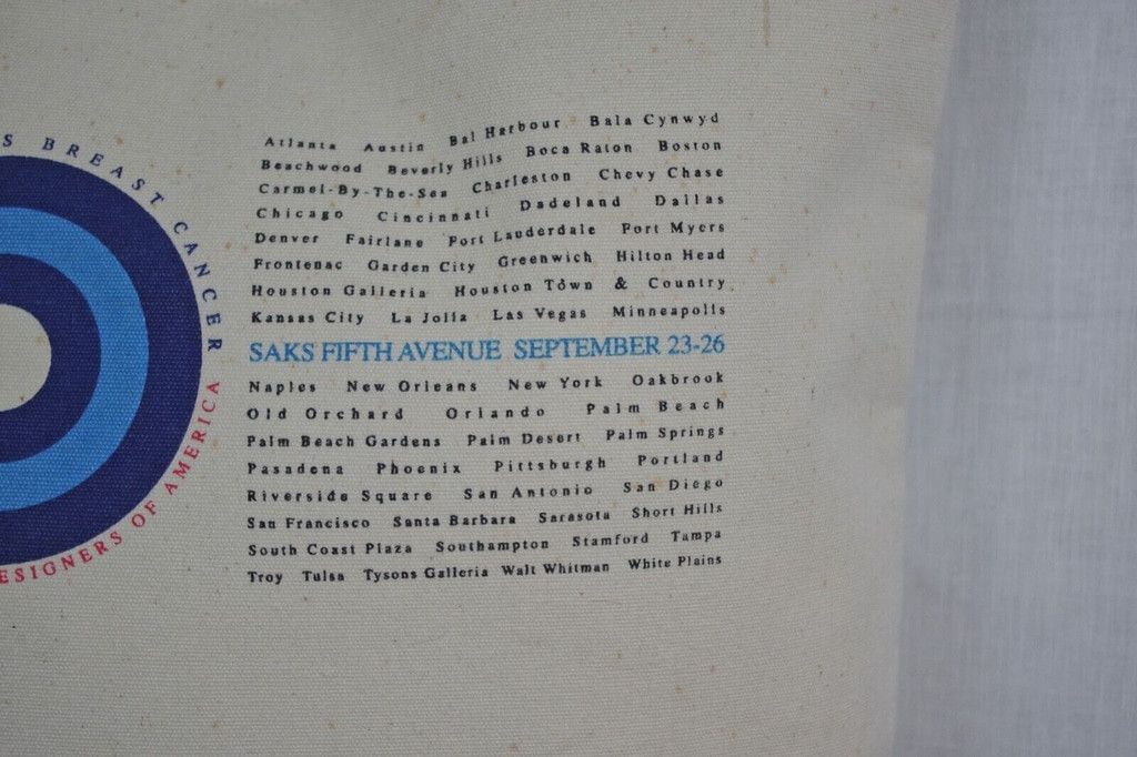 Ralph Lauren × Saks Fifth Avenue 1999 Fashion Targets Breast Cancer Saks Fifth Ave Cloth Tote Size ONE SIZE - 7 Thumbnail