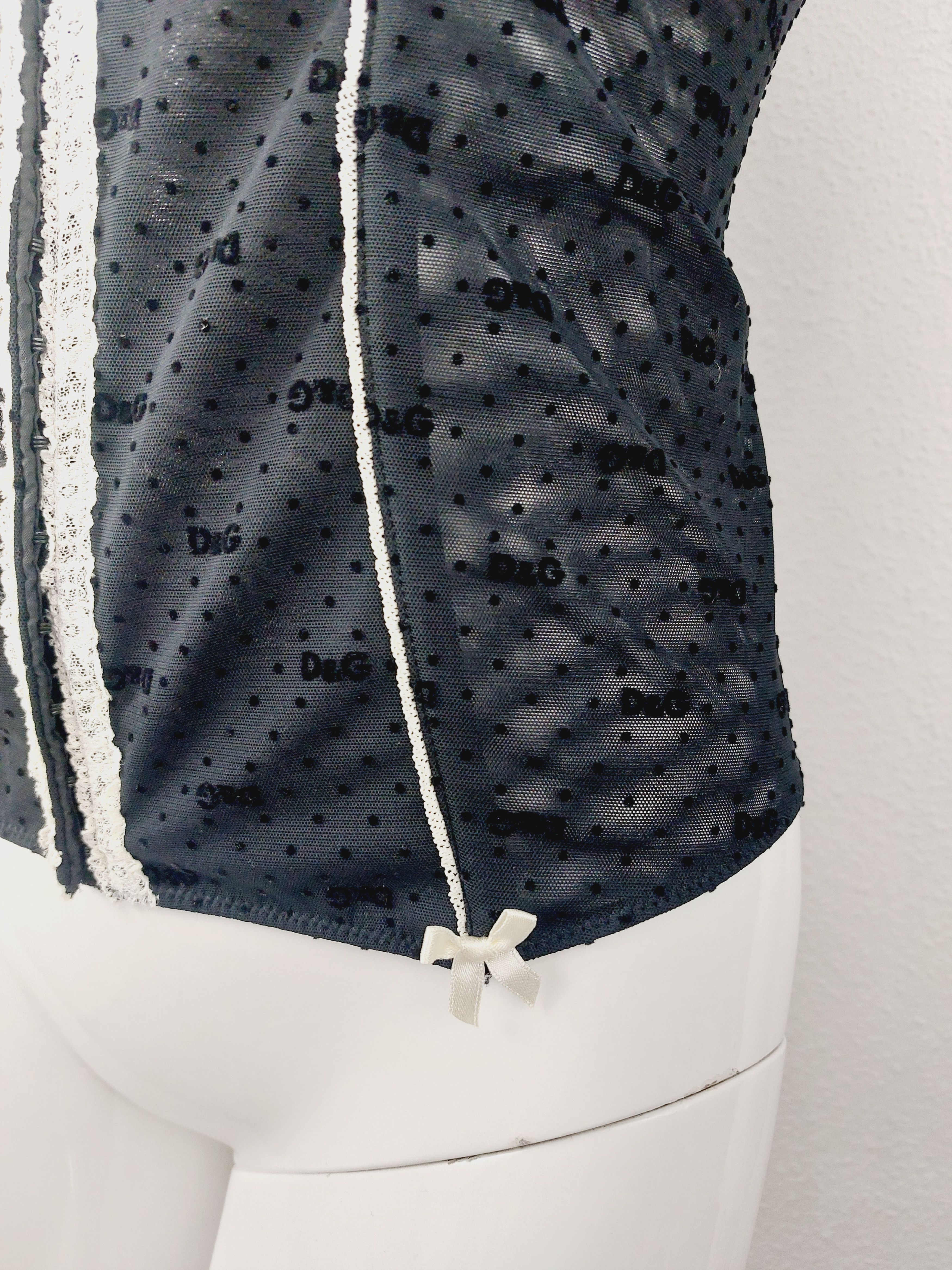 Dolce & Gabbana Dolce and Gabbana D&G Logo Net Mesh Ribbon Bustier Corset Size S / US 4 / IT 40 - 8 Thumbnail