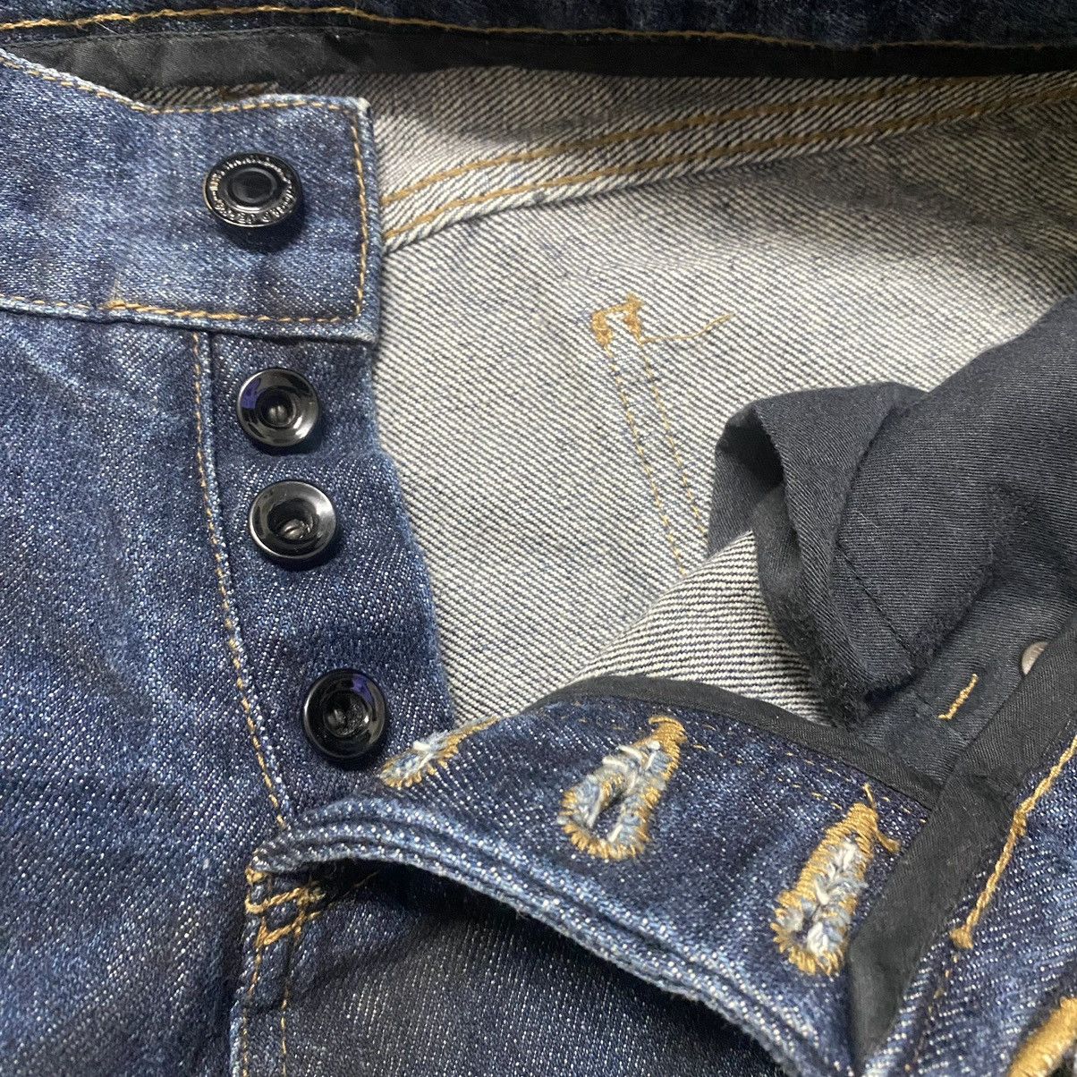 GOSTAR DE FUGA FUGA Coated Oiled Denim Flare Jeans Distressed Size US 32 / EU 48 - 18 Thumbnail