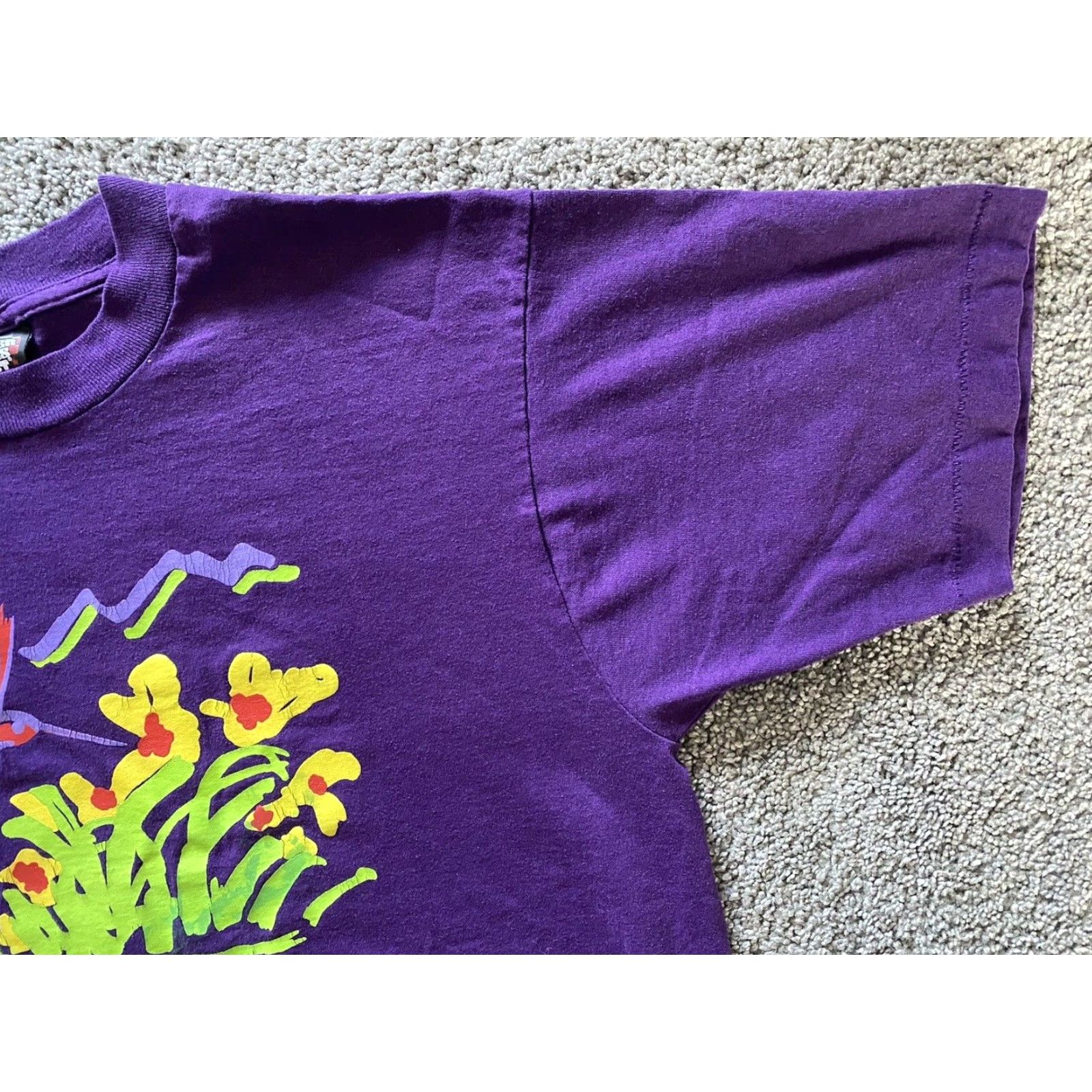 Vintage VINTAGE Screen Stars Best Shirt Mens L Short Sleeve Made USA Purple Hummingbird Size US L / EU 52-54 / 3 - 7 Thumbnail