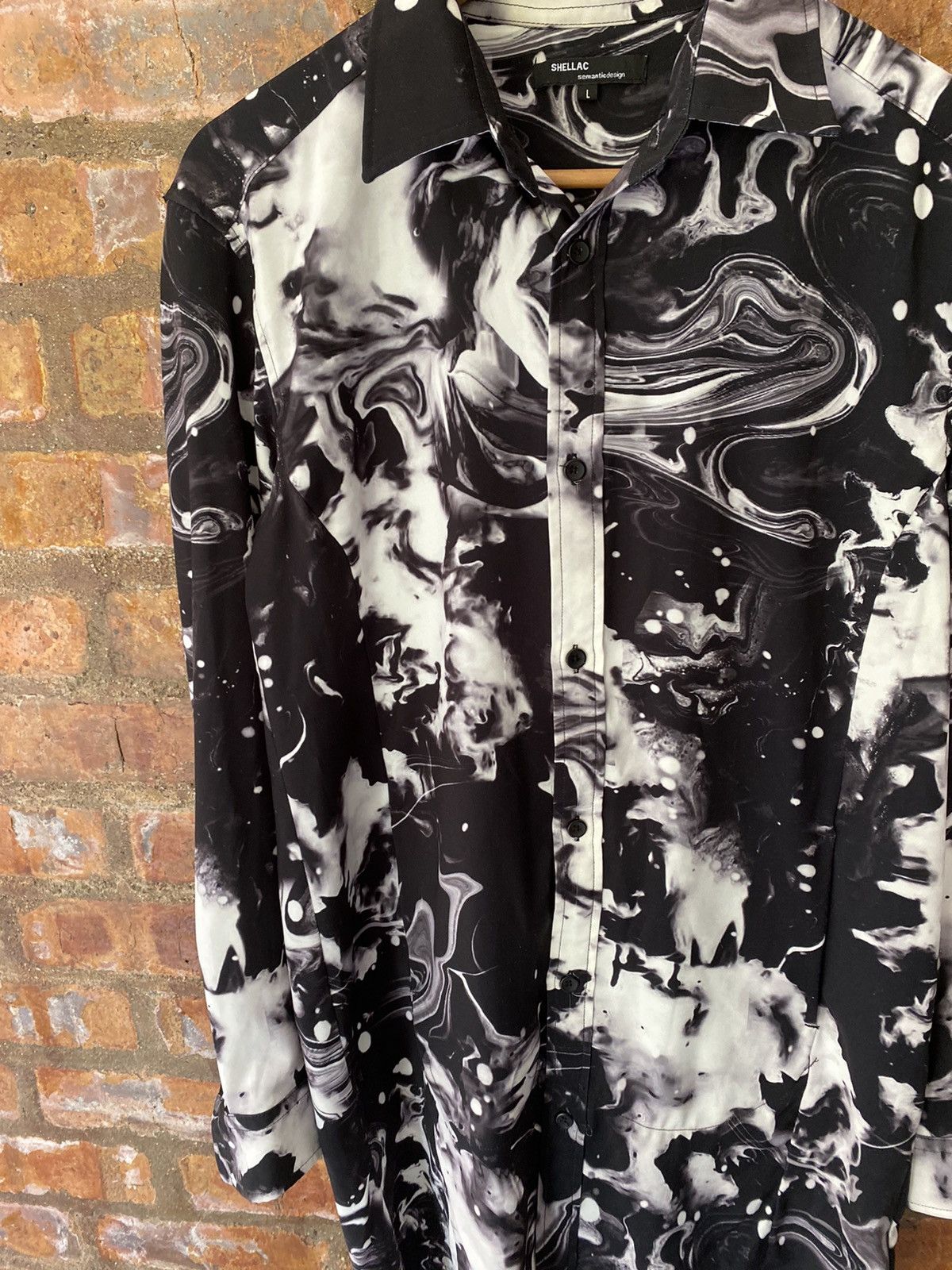 Shellac 2000s Shellac x Semantic Design Marble Galaxy long shirt Size US L / EU 52-54 / 3 - 5 Thumbnail