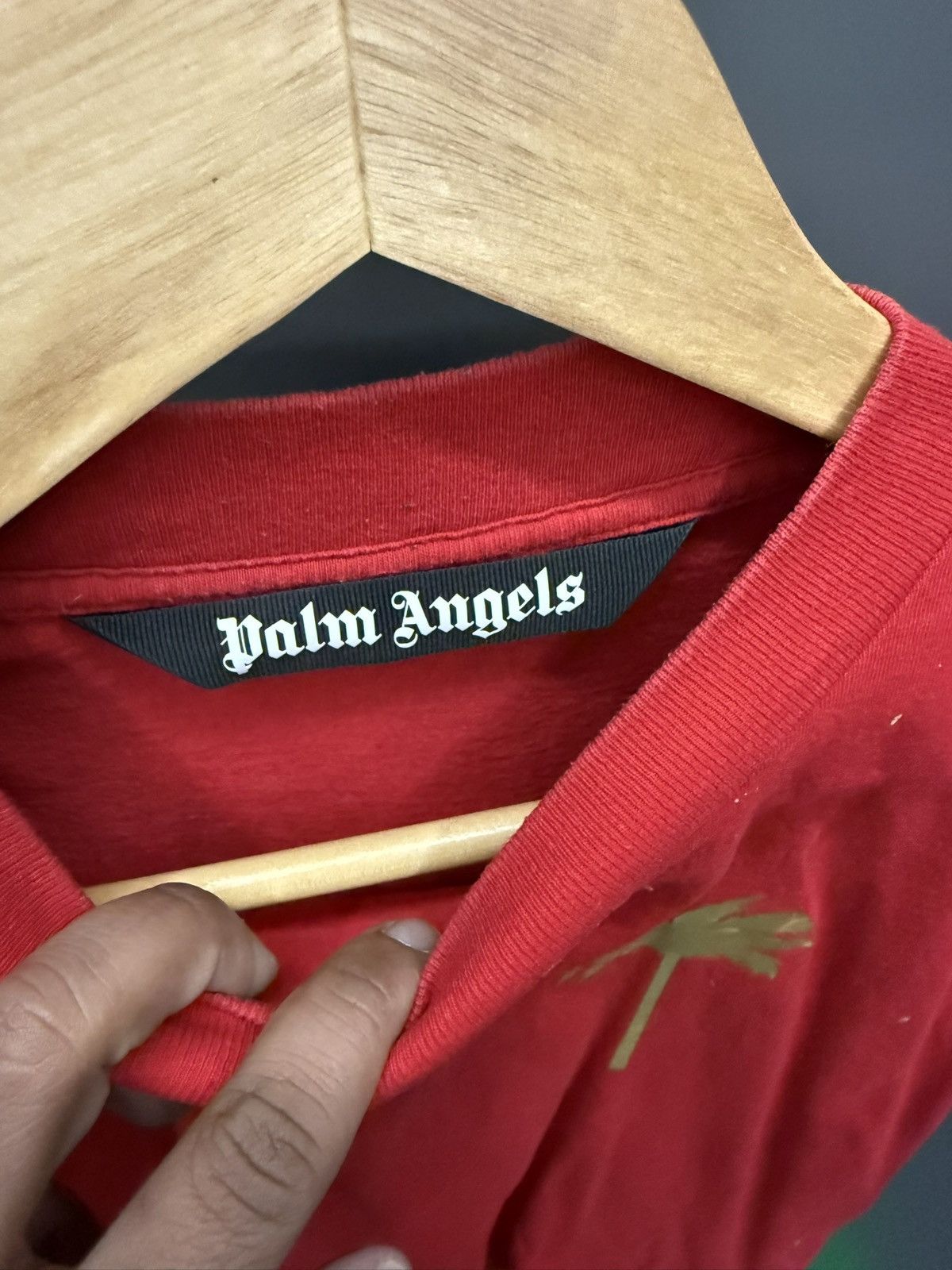 Palm Angels Palm Angels 2022 Red / Gold Palm Tree Painter T-Shirt Size US M / EU 48-50 / 2 - 3 Thumbnail