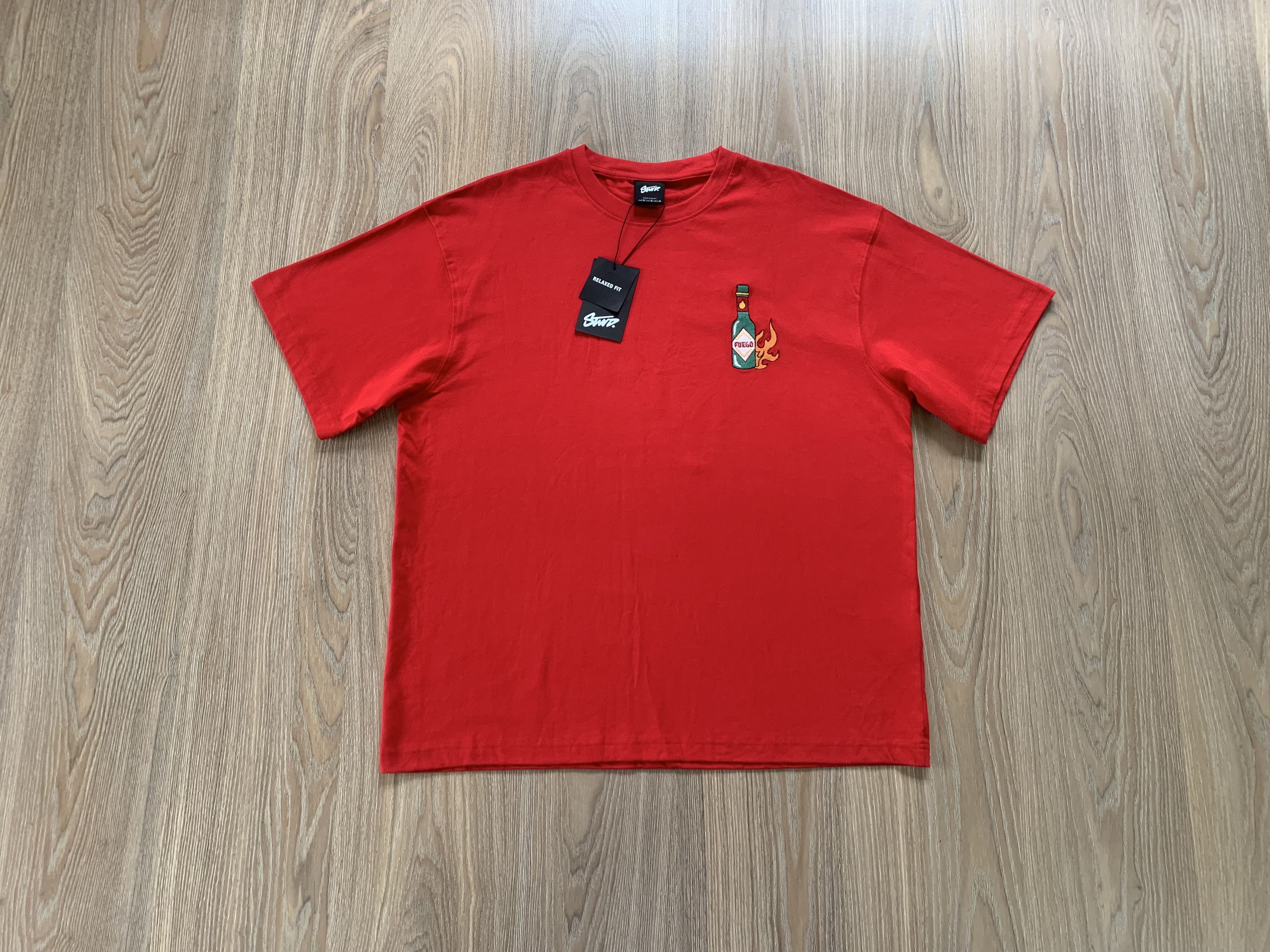 Pull & Bear Pull&Bear Mens Red Cotton T Shirt Size US XL / EU 56 / 4 - 1 Thumbnail