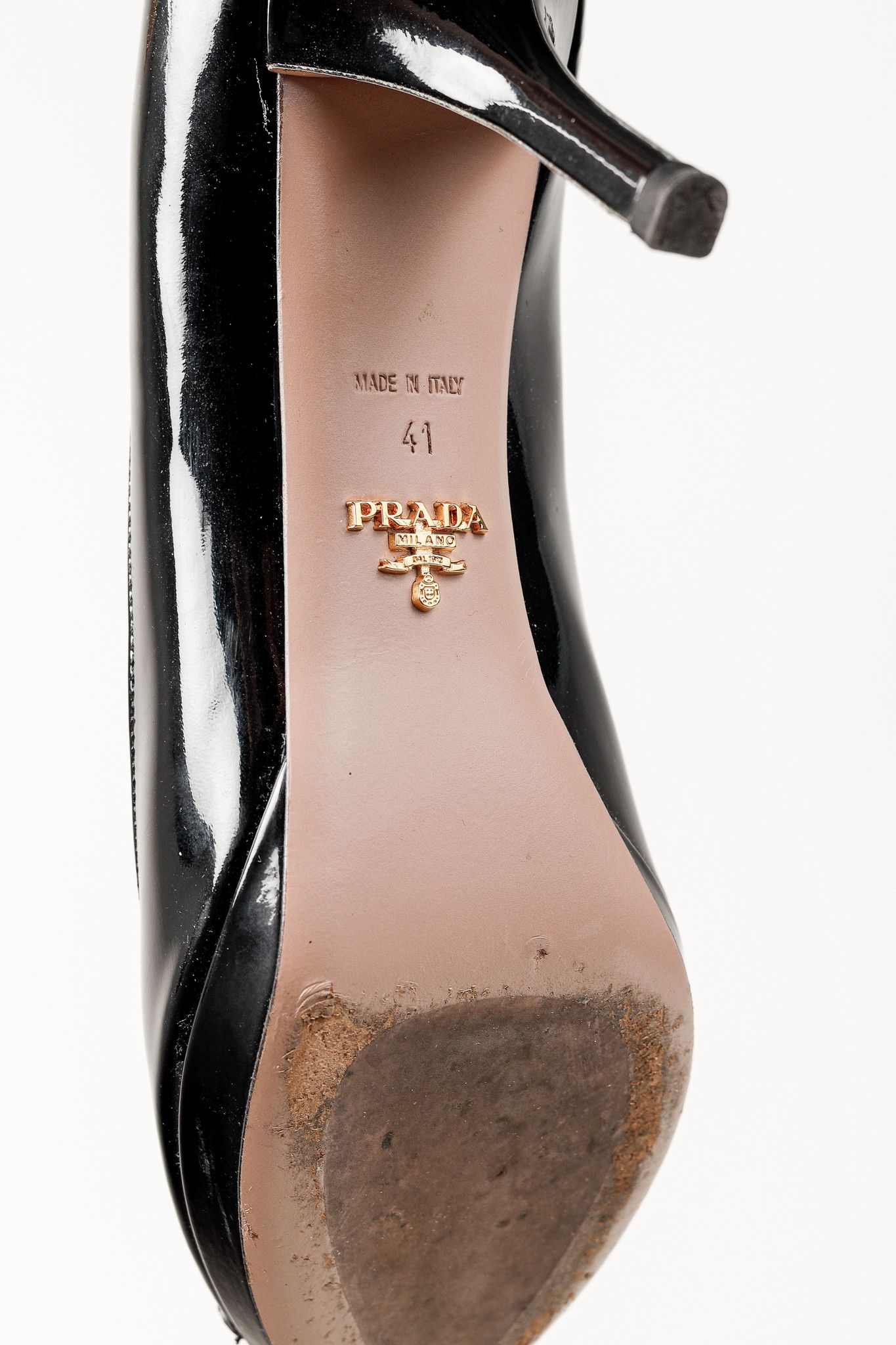 Prada Prada Nero Vernice Peep-Toe Platform Pumps Size US 10.5 / IT 40.5 - 5 Thumbnail