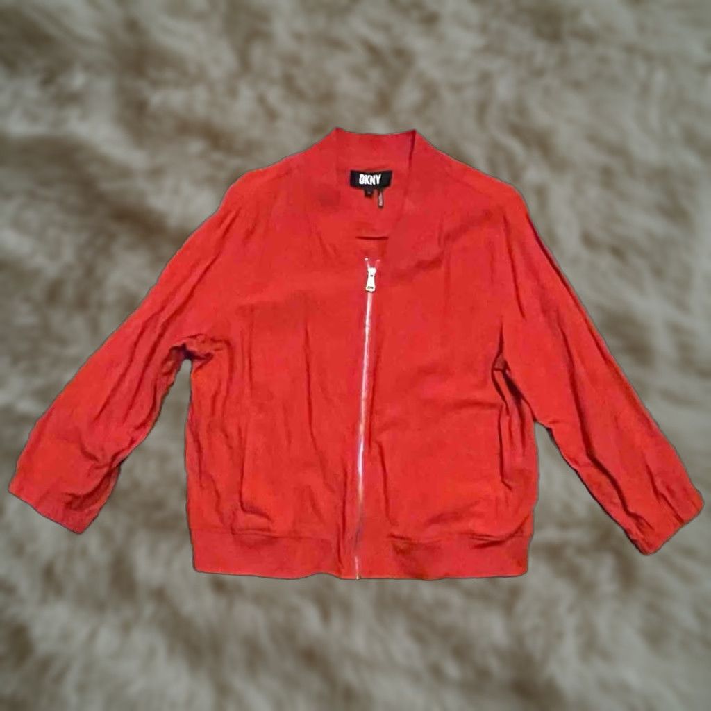 VINTAGE Donna Karan DKNY Jacket Coat Womens Size XL Red