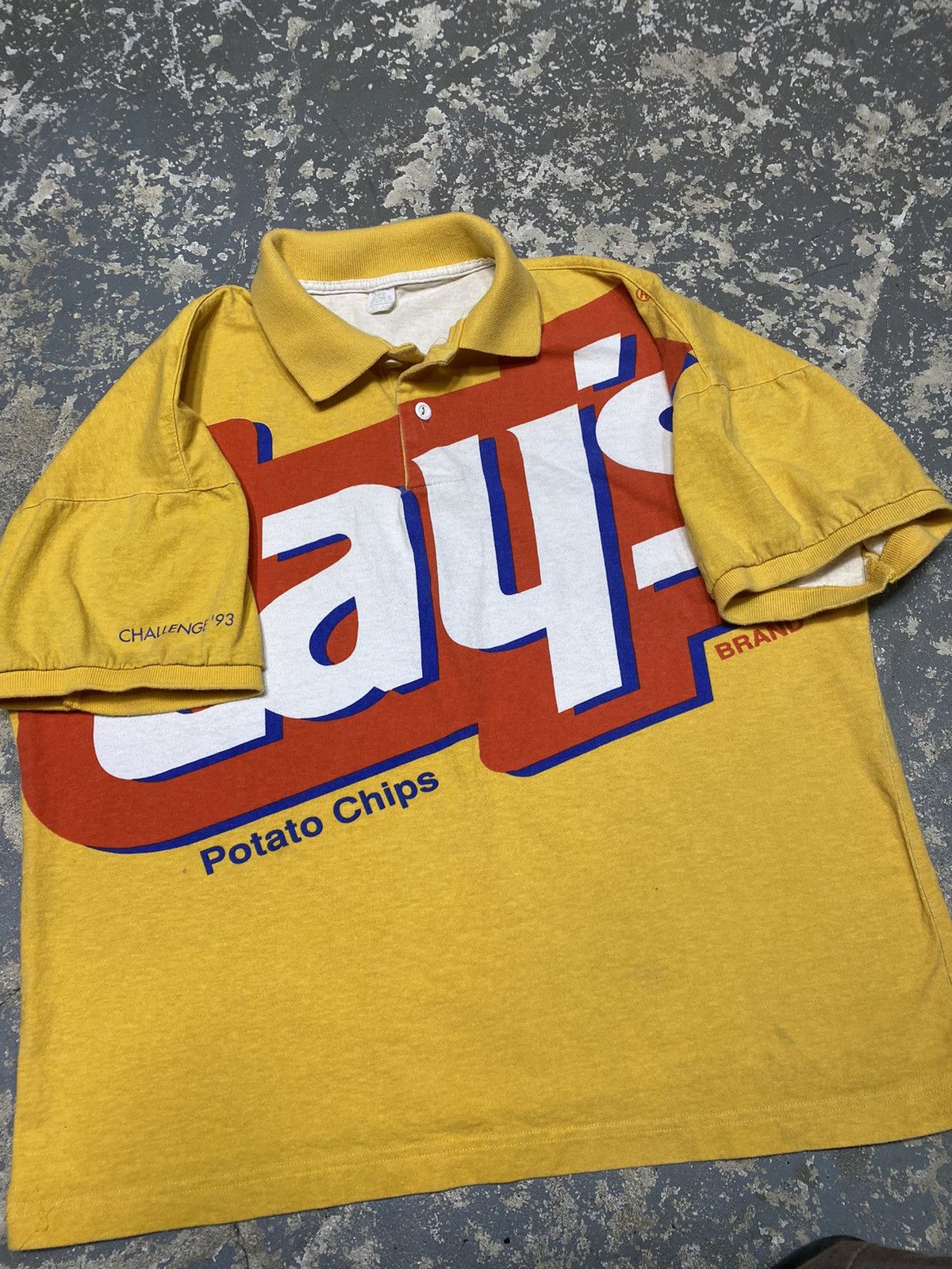 Vintage Vintage Lays Potato Chips Challenge 1993 Polo Tshirt Size US L / EU 52-54 / 3 - 10 Thumbnail
