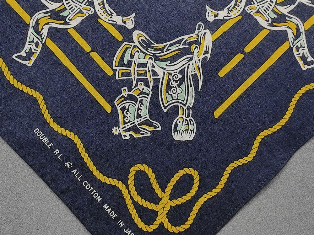 RRL Ralph Lauren RRL INDIGO Bandana COTTON Scarf handkerchief Size ONE SIZE - 12 Thumbnail