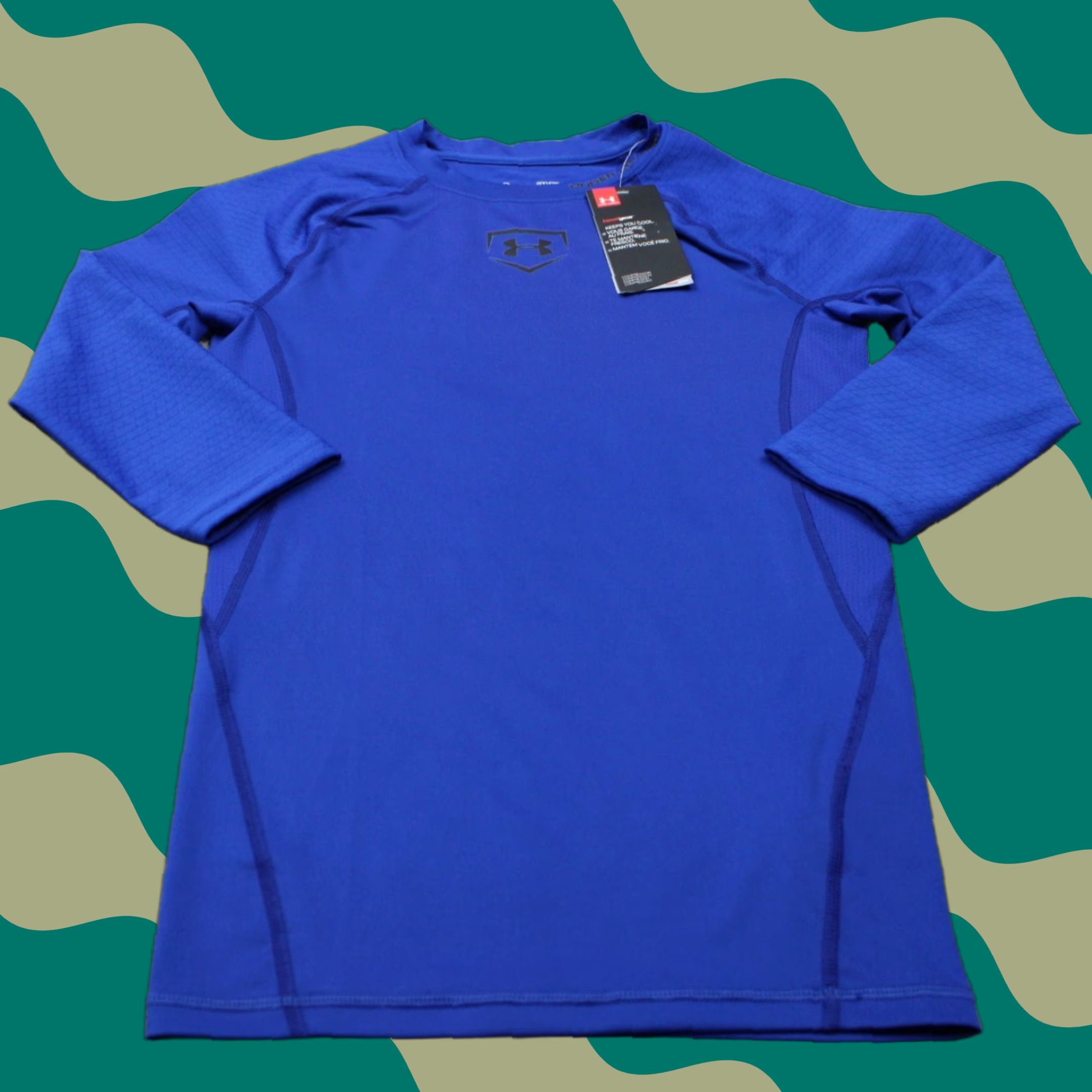 Under Armour Under Armour Shirt NWT Mens Small Blue UA Compression 3/4 Sleeve HeatGear L/S Size US S / EU 44-46 / 1 - 1 Thumbnail