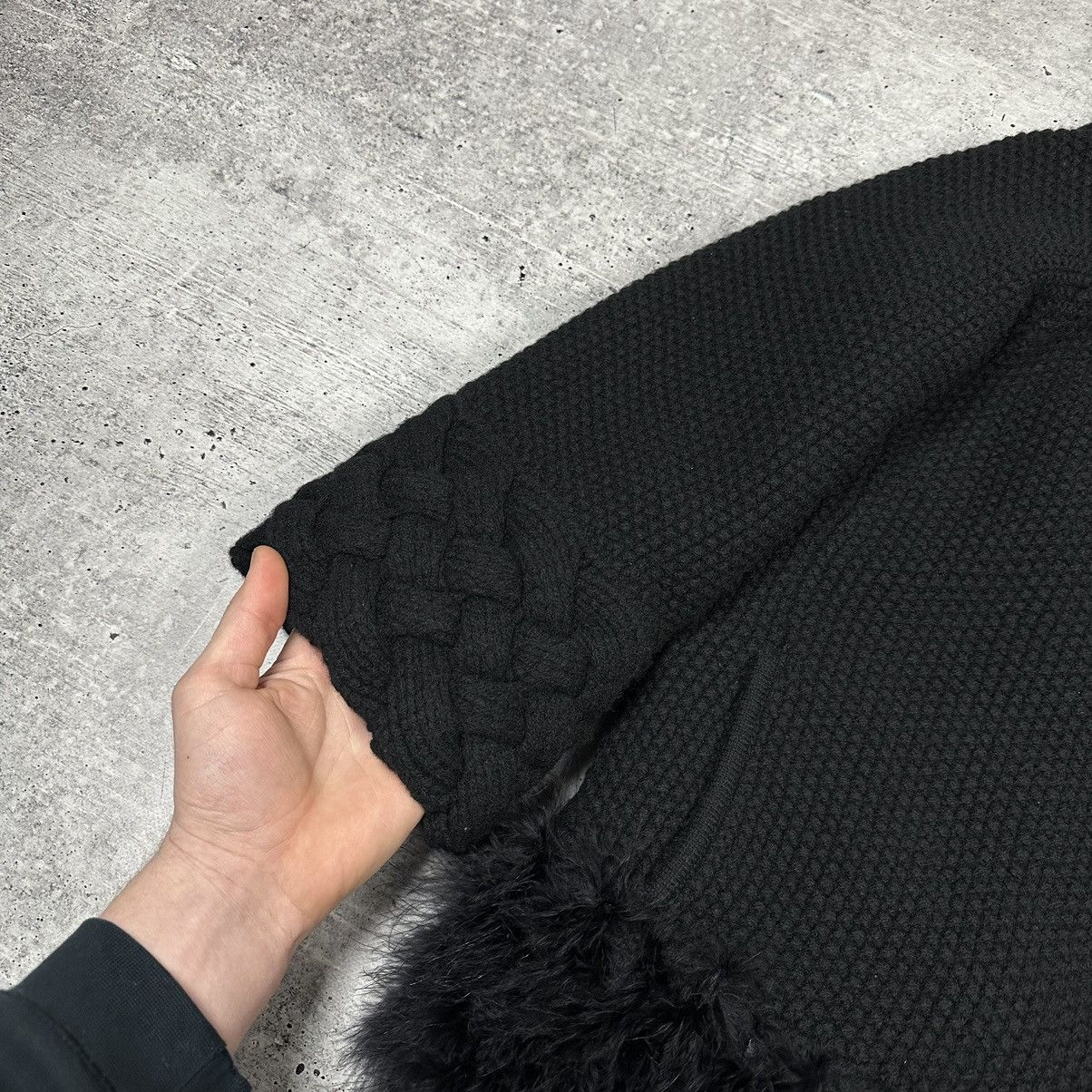 Designer × Herno HERNO Knitted Wool Down Jacket Feathers The Cuff Black Size M / US 6-8 / IT 42-44 - 7 Thumbnail