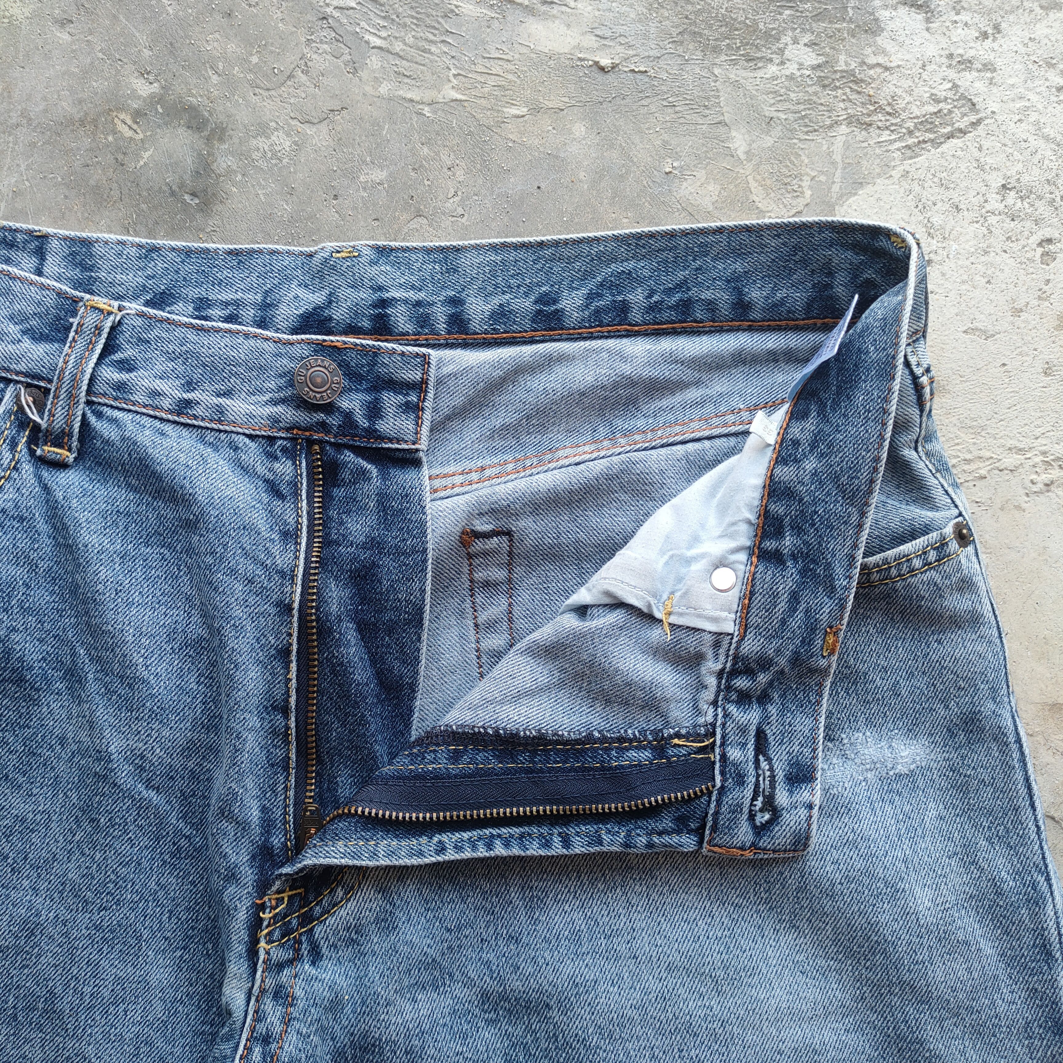 Japanese Brand W33 VINTAGE JAPANESE GU DISTRESSED FADED JEANS DENIM PANTS Size US 33 - 7 Thumbnail