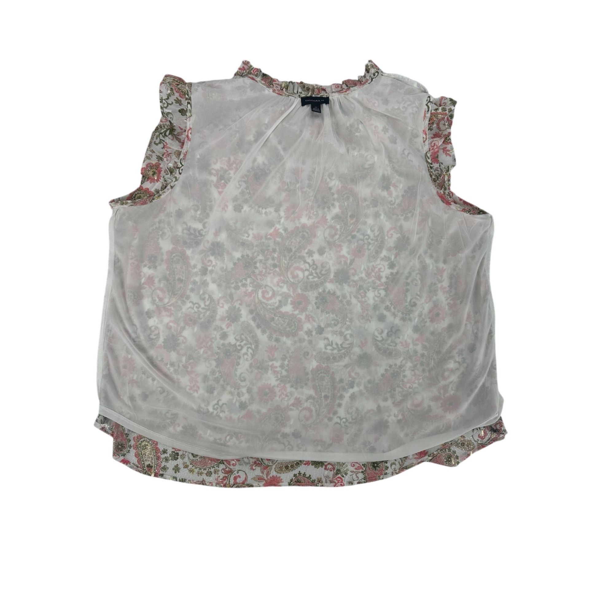 Other Tamara H Women Paisley Floral Blouse 2X Plus Gold Metallic T Size XXL / US 16-18 / IT 52-54 - 7 Thumbnail