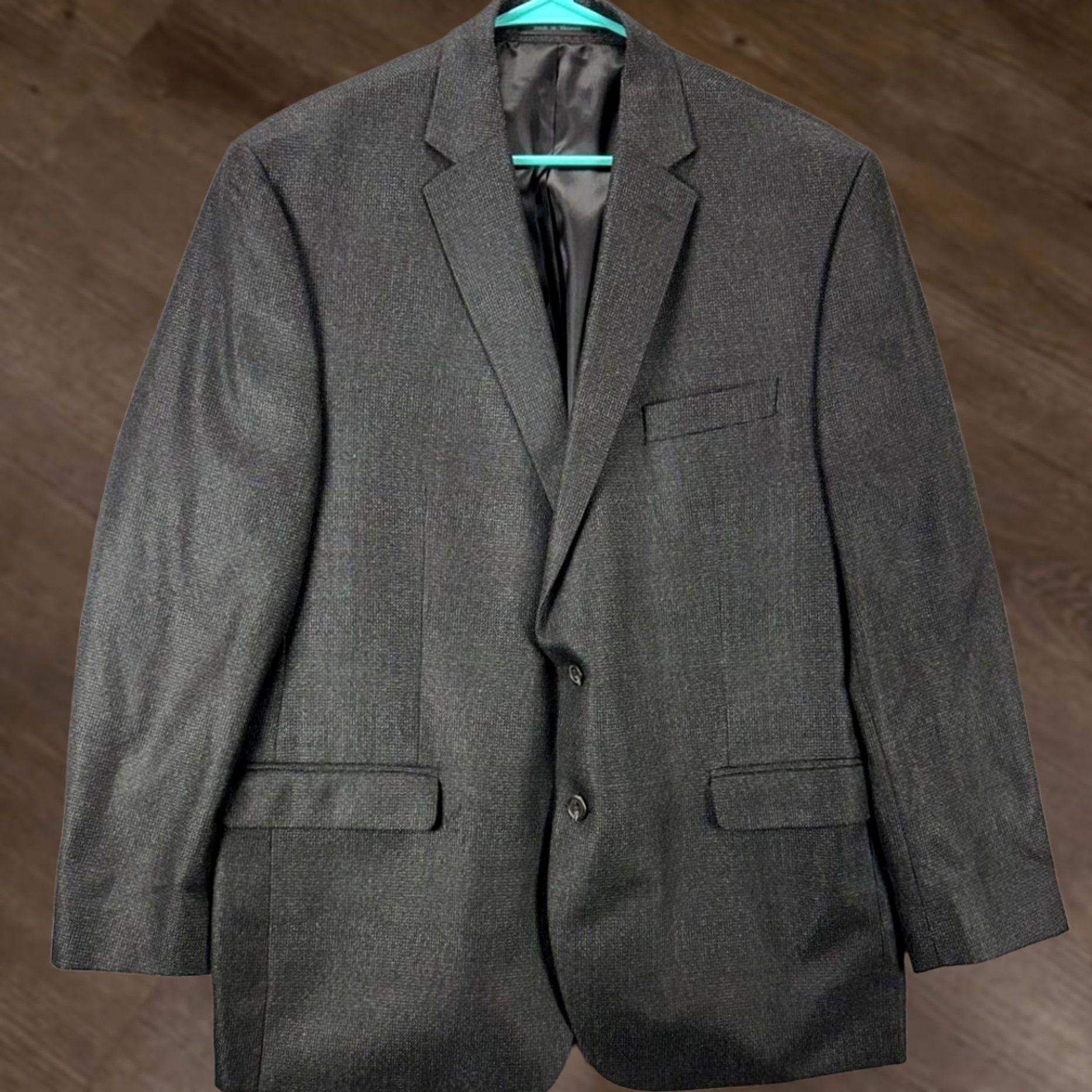 Chaps Chaps Blazer Mens 46R Grey Two-Button Tuxedo Jacket Coat Suit Blazer New Yardage? Size 46R - 1 Thumbnail