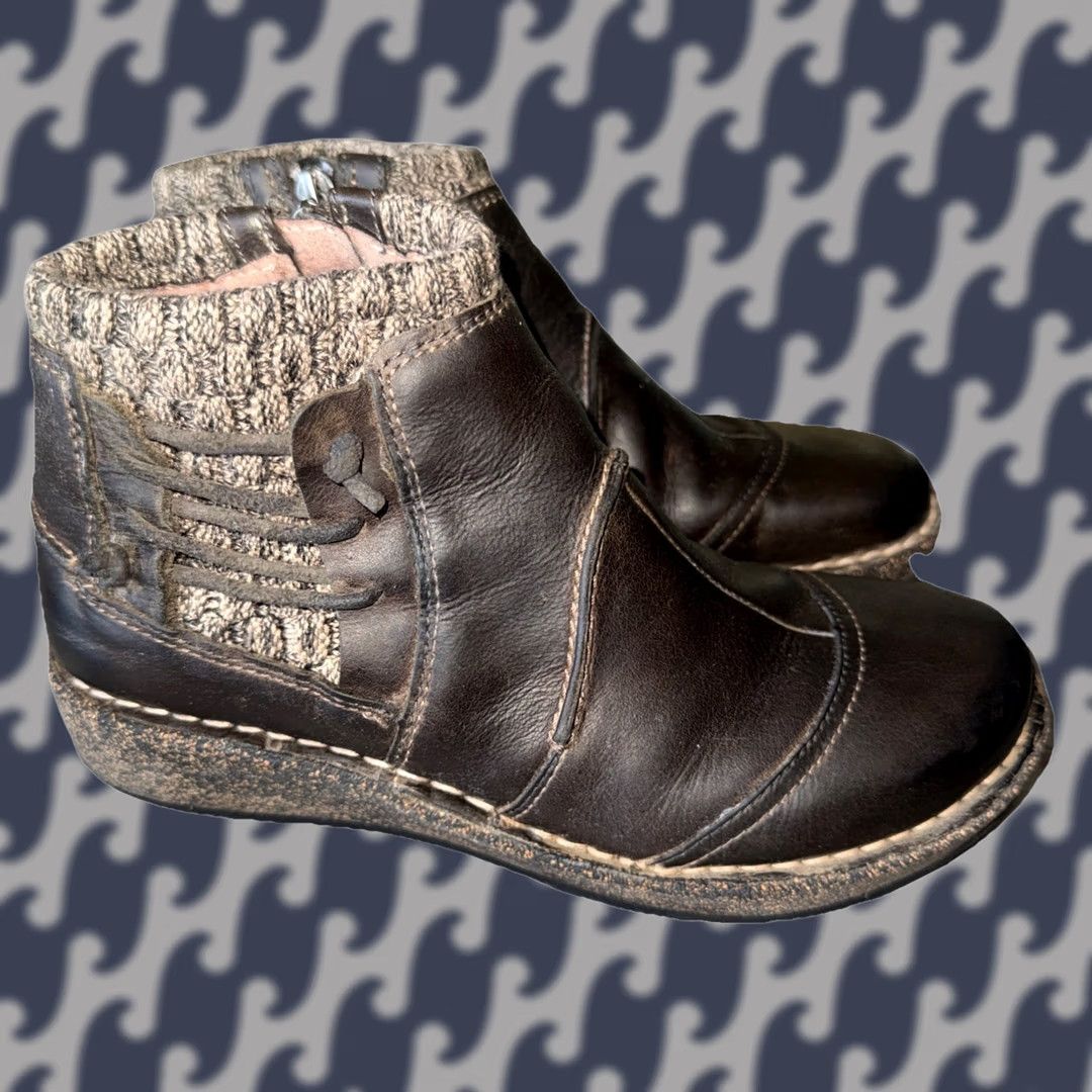 Aetrex Aetrex Tessa Boots Women’s US 7 EU 37 Brown Leather Ankle Zip Boho Wedge Heel Size US 7 / IT 37 - 1 Thumbnail