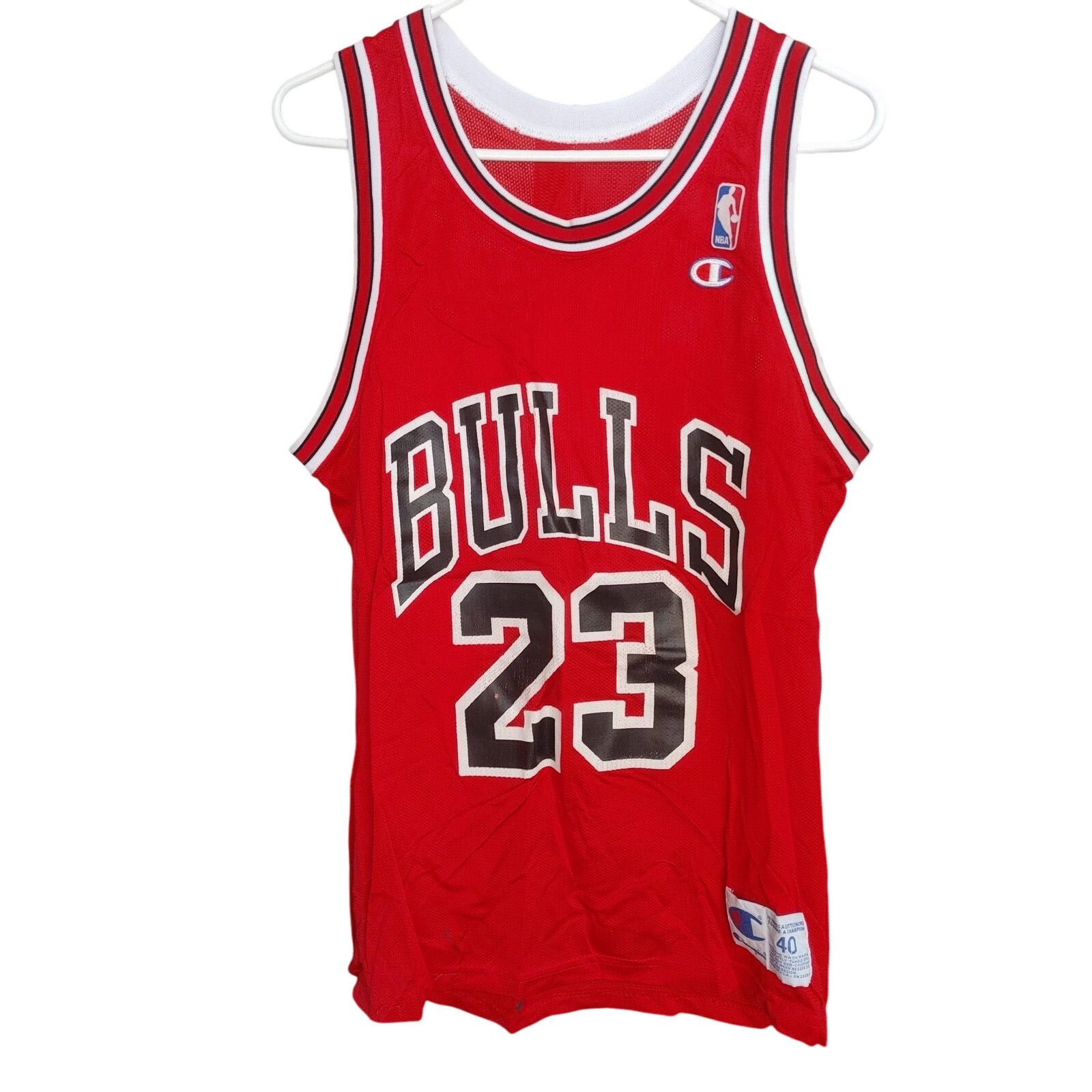 NBA Vintage Me's 40 Champion Red Chicago Bulls Jordan #23 Jersey Size US L / EU 52-54 / 3 - 2 Thumbnail