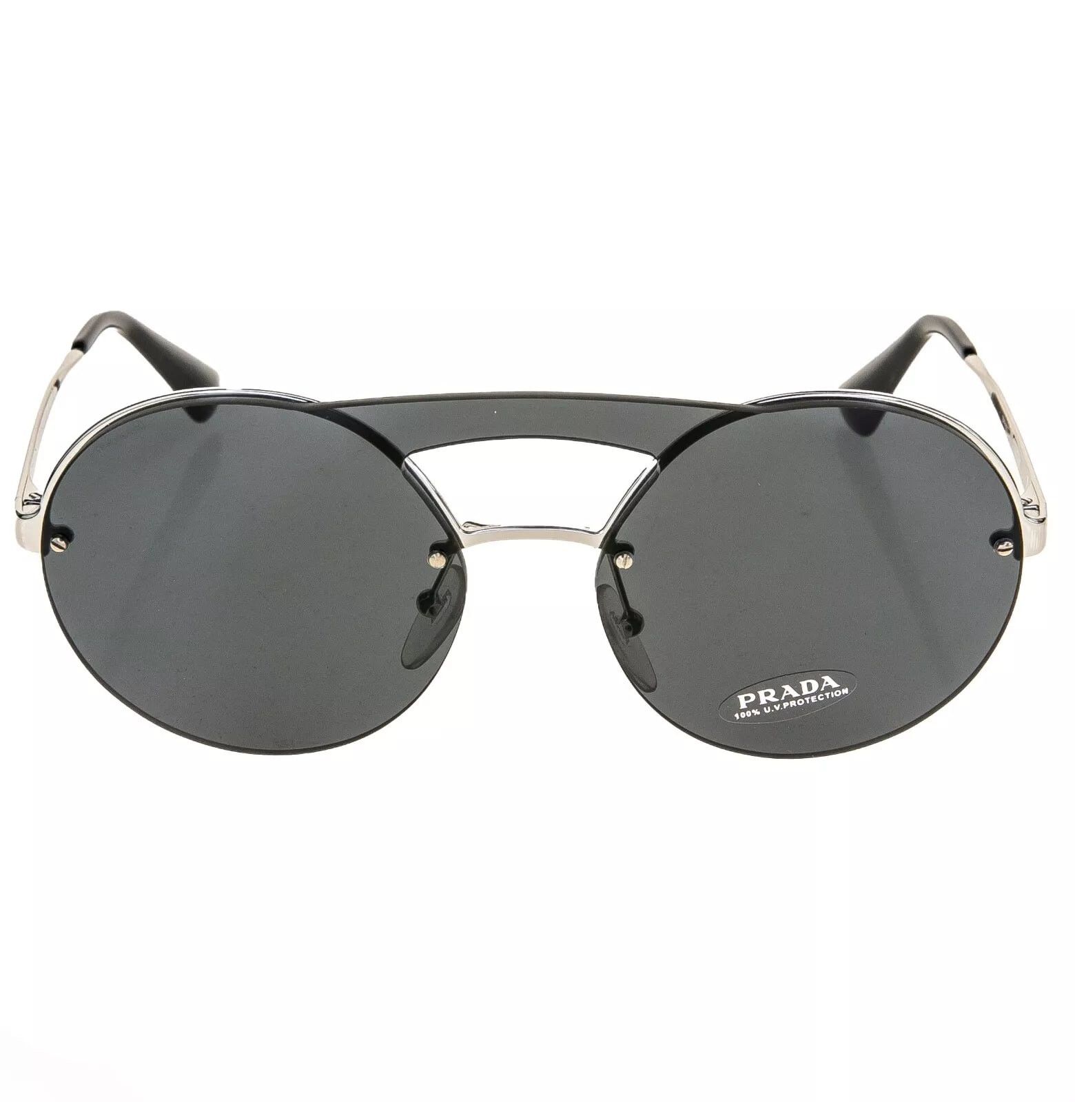 Prada PRADA 65T CINEMA Sunglasses Silver Black Rimless PR65TS Size ONE SIZE - 5 Thumbnail