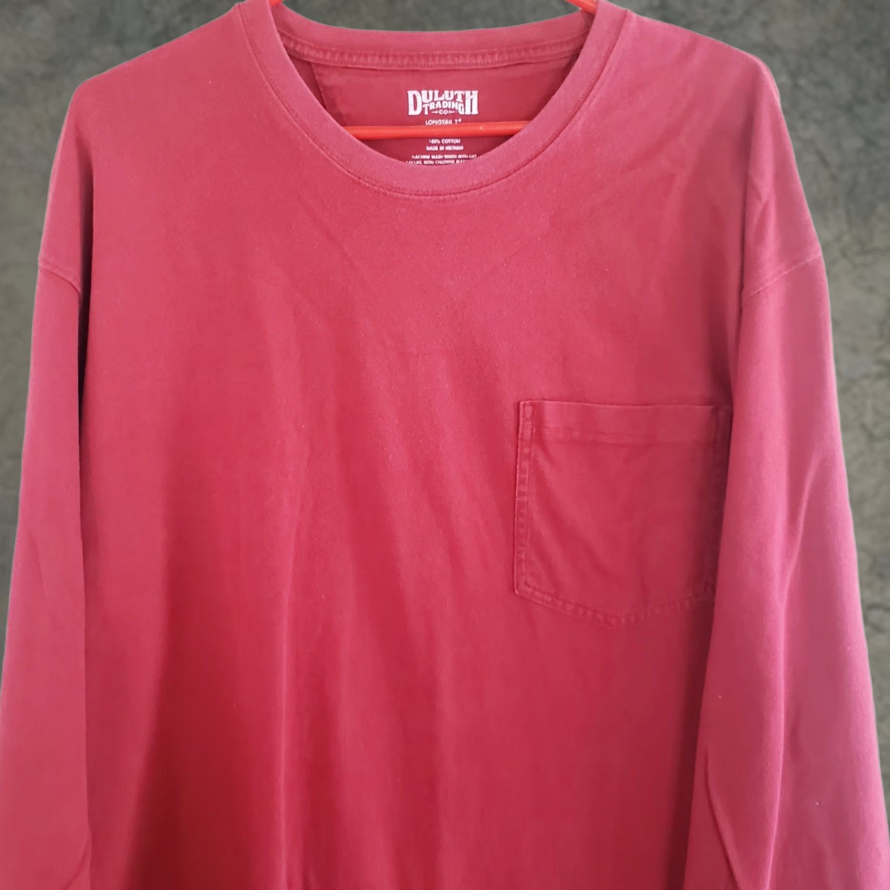Vintage Duluth Tee Mens XL Red Longtail Men Cotton Crew Long Sleeve Relaxed Size US XL / EU 56 / 4 - 1 Thumbnail