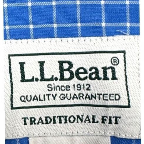 Vintage L.L. Bean Shirt Adult Large Blue Grid Check Button Down Traditional Fit Mens Size US L / EU 52-54 / 3 - 4 Thumbnail