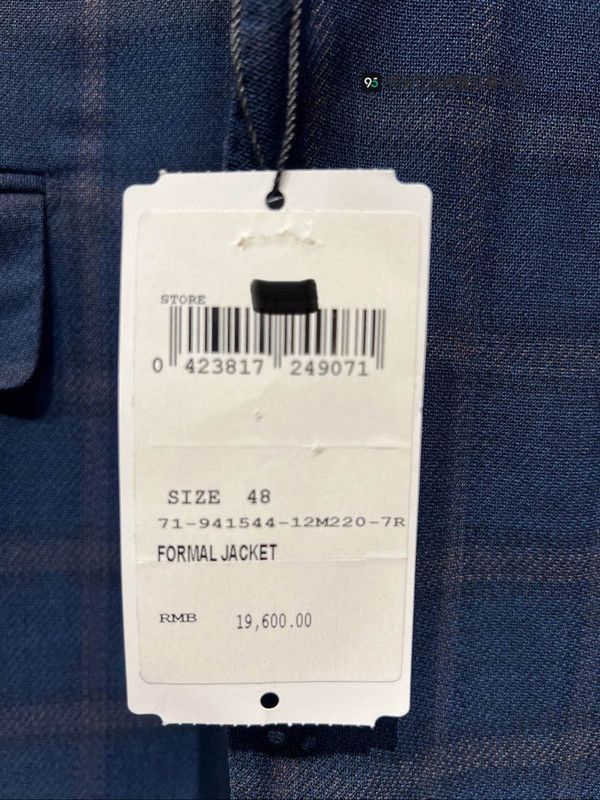Ermenegildo Zegna Zegna Men's Check Lapel Long Sleeve Blazer. Size US M / EU 48-50 / 2 - 7 Thumbnail
