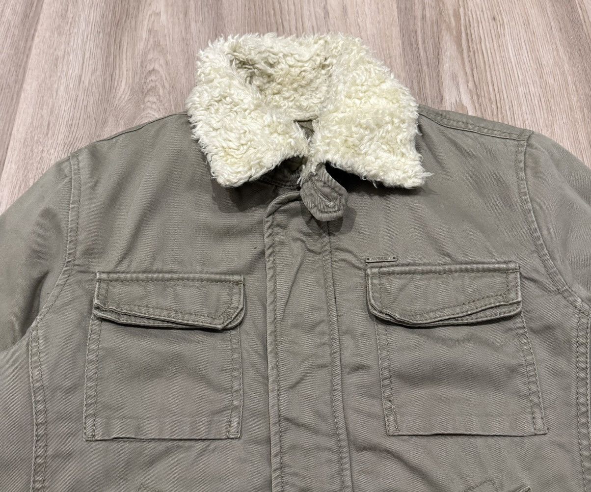 Diesel Vintage Diesel Khaki Denim Jacket Avantgarde Sherpa Size US S / EU 44-46 / 1 - 3 Thumbnail