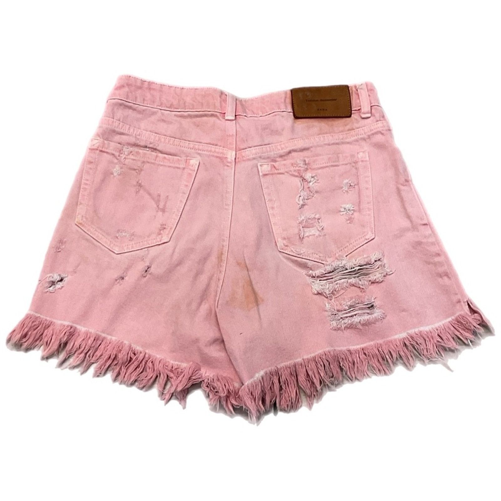 Zara Zara Distressed Frayed Pink Shorts Size 28" / US 6 / IT 42 - 2 Thumbnail