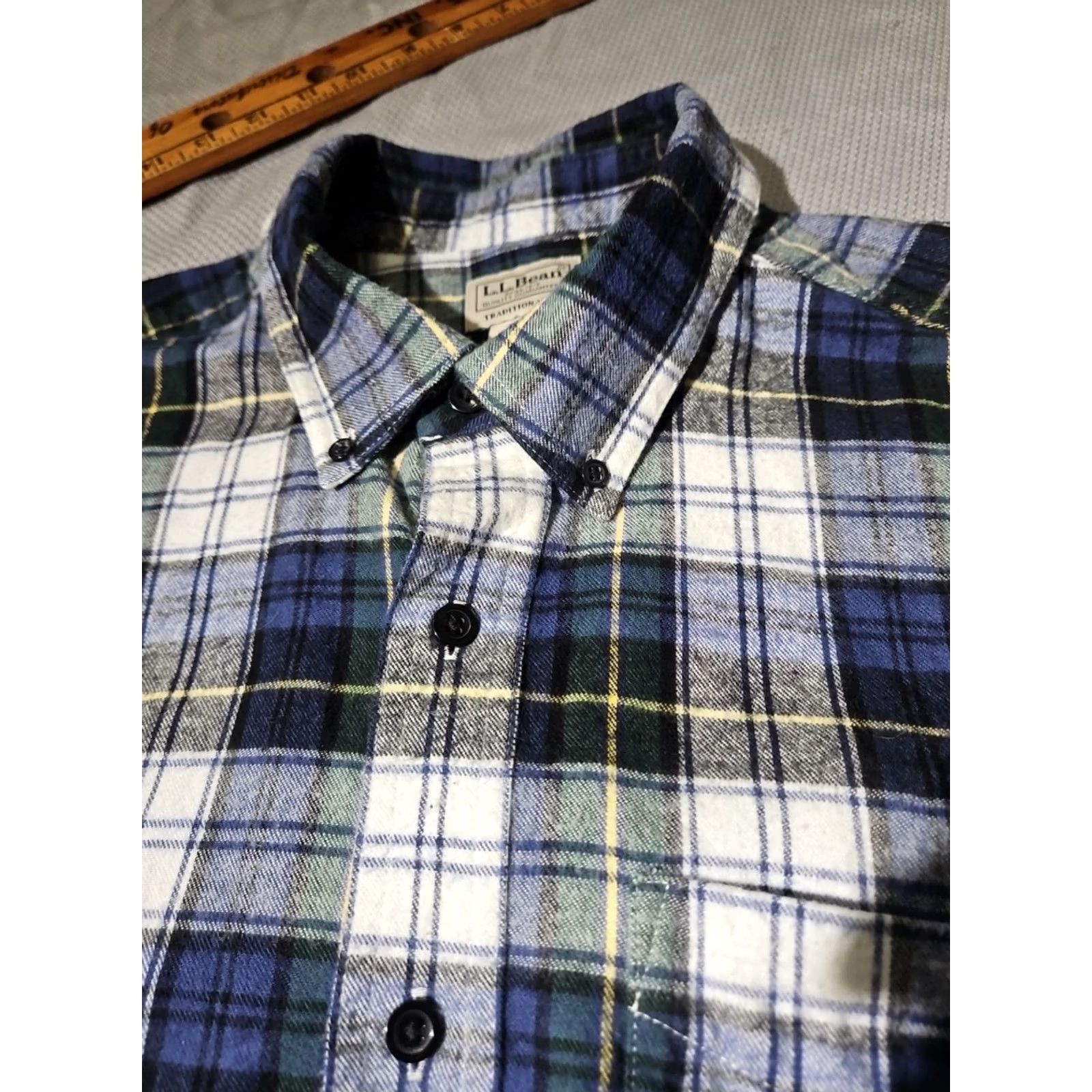 Vintage LL Bean Mens Shirt - Blue Brushed Flannel - Preppy Button-Down - Casual Wear - Durable - Authentic Size US L / EU 52-54 / 3 - 7 Thumbnail