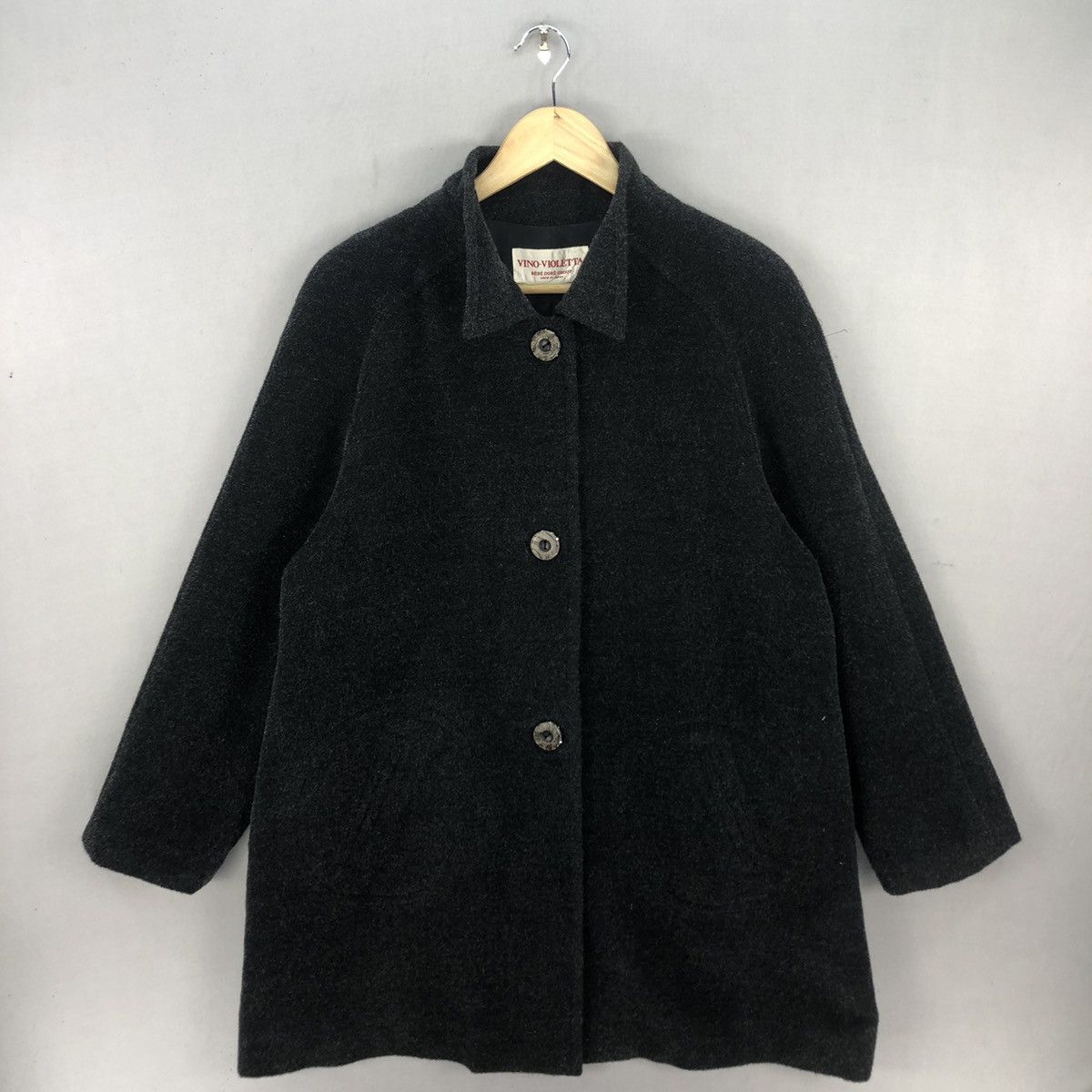 Japanese Brand Vintage 90’s Vino-Violétta Japan Alpaca Hair Button Jacket Size M / US 6-8 / IT 42-44 - 1 Thumbnail