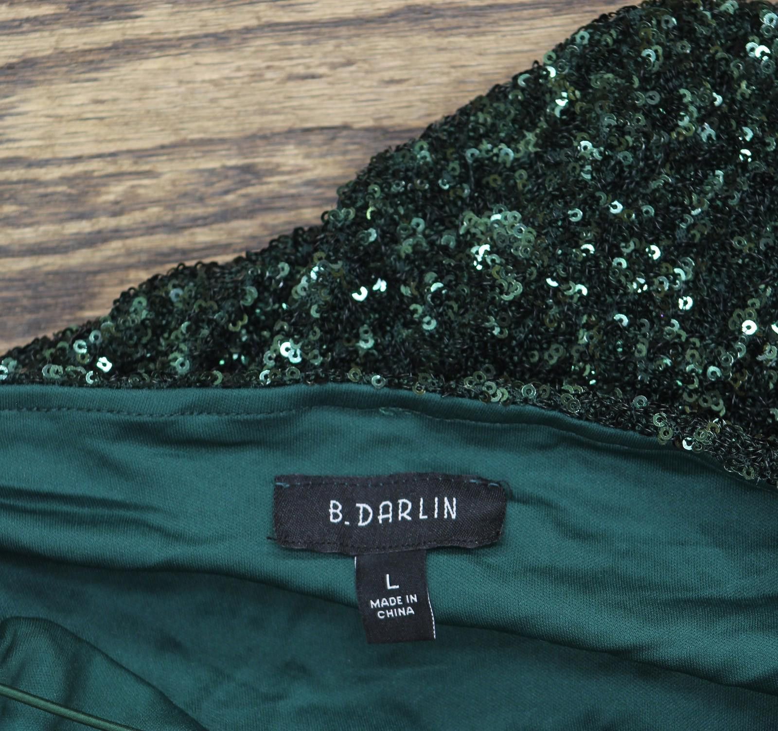 Other Nwt B. Darlin V-neck Mini Dress E78x981e Hunter Green L Size L / US 10 / IT 46 - 4 Thumbnail