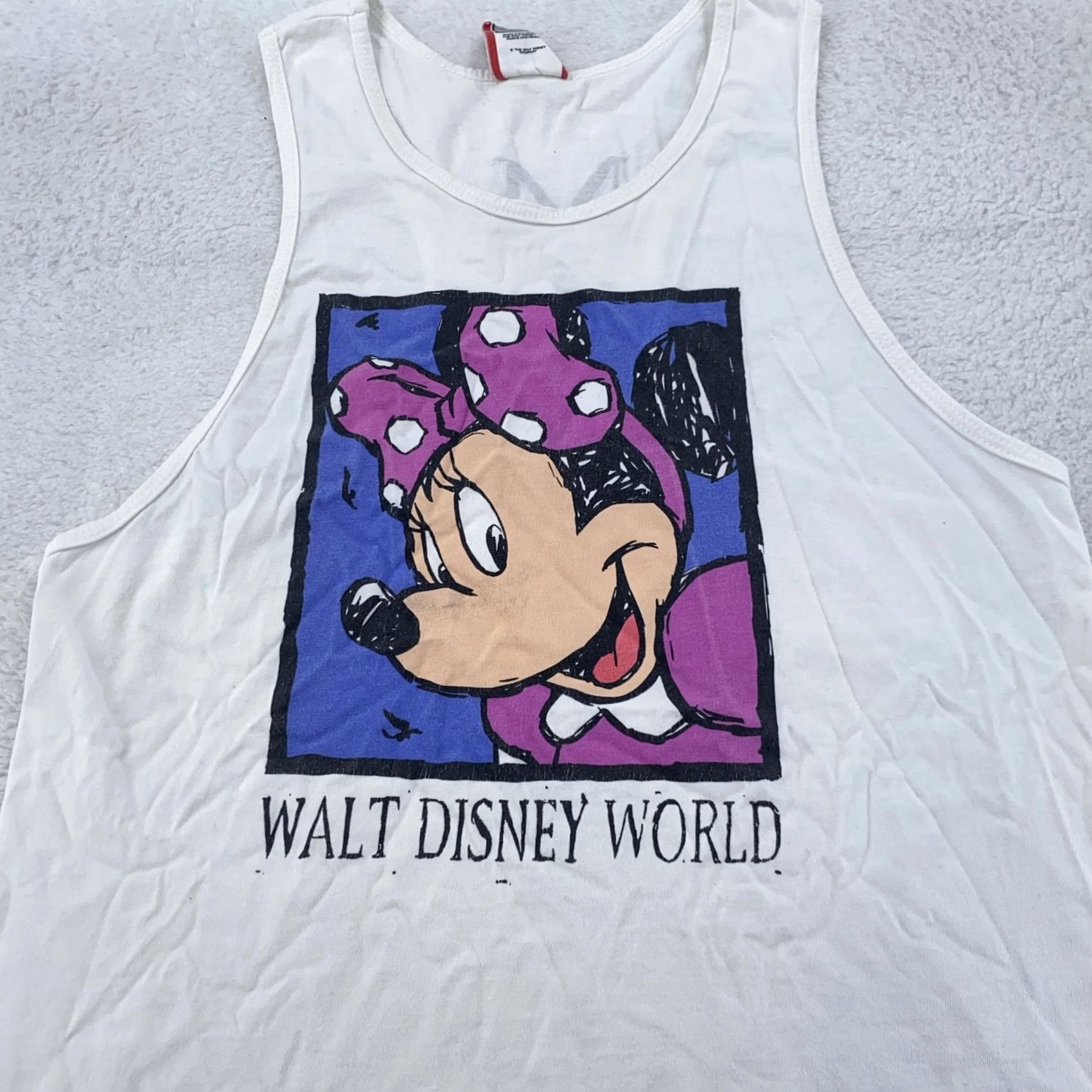 Disney VINTAGE Disney Minnie Mouse Shirt Womens Small 90s Tank Top White USA Font? Size S / US 4 / IT 40 - 2 Thumbnail