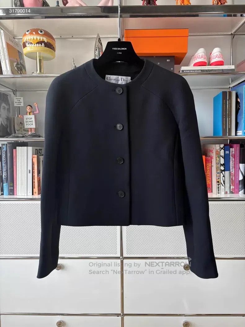 Dior Dior Show black wool silk round collar simple temperament Size XXS / US 00 / IT 34 - 1 Thumbnail